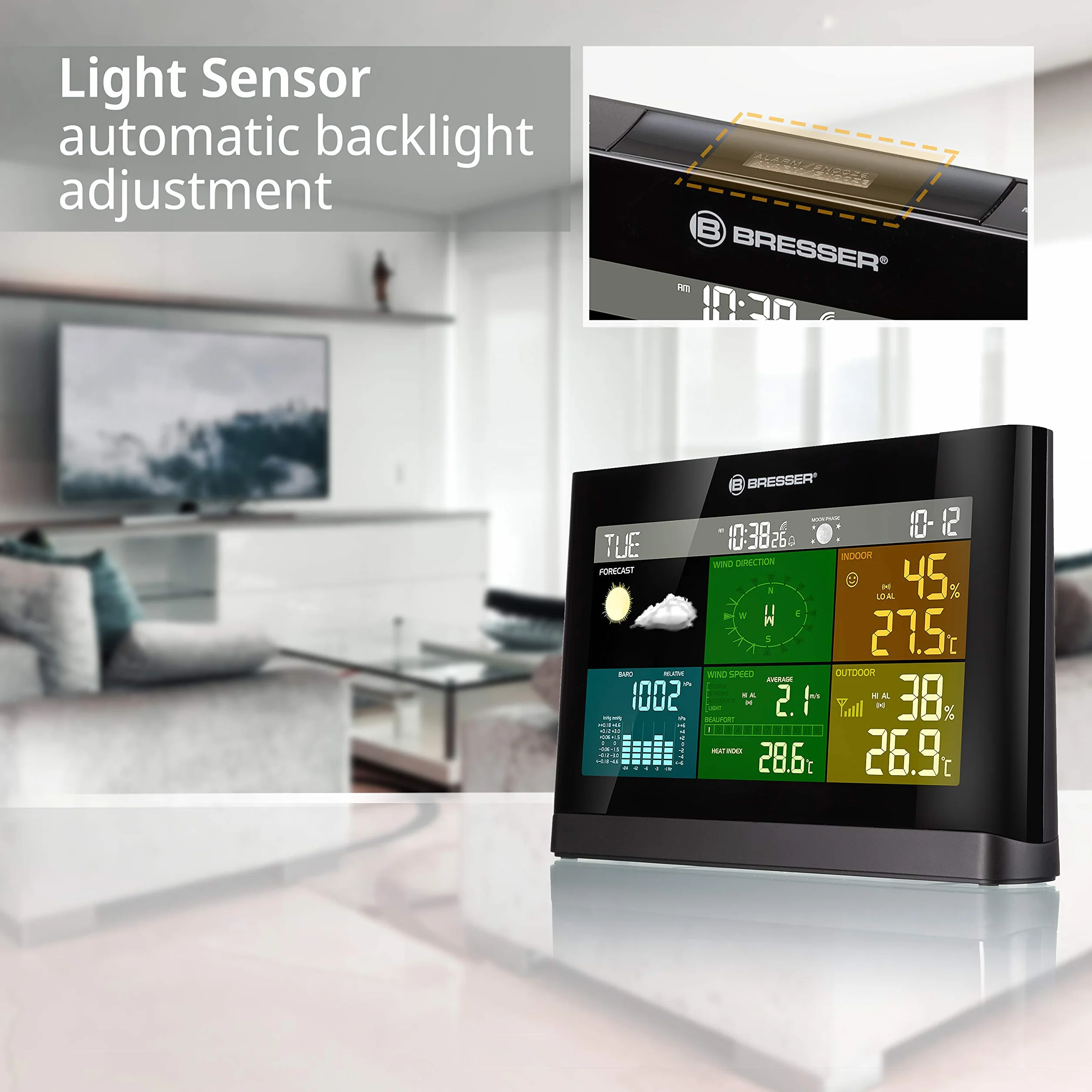 BRESSER 5-in-1 Stazione Meteo Display a Colori Nero