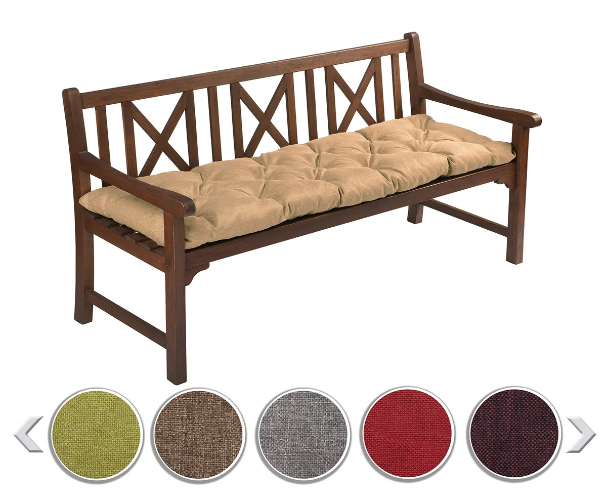 Cuscino per Panca da Esterno e Interno 160 x 60 cm Spessore 12 cm Beige