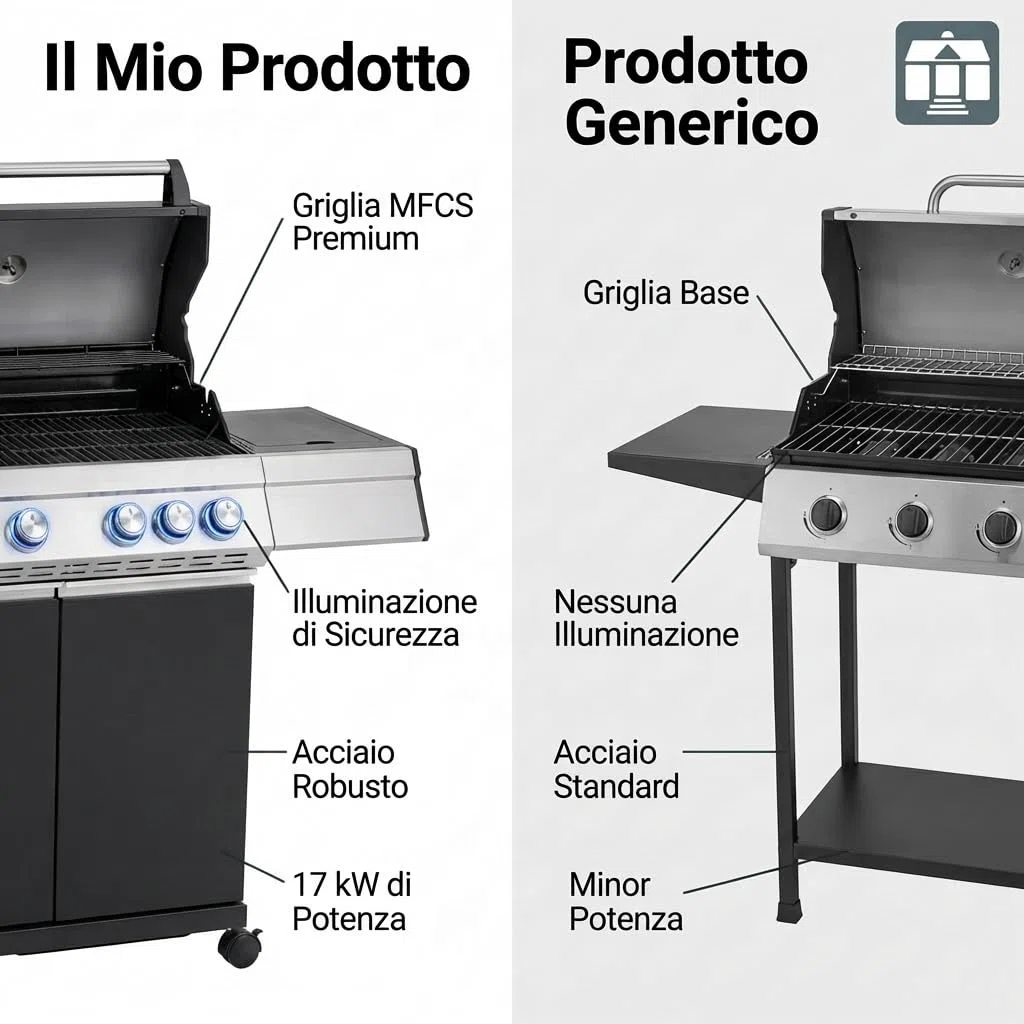 Tarrington House Barbecue a Gas Paxton 4 Bruciatori + Fornello Acciaio Inox Nero Opaco