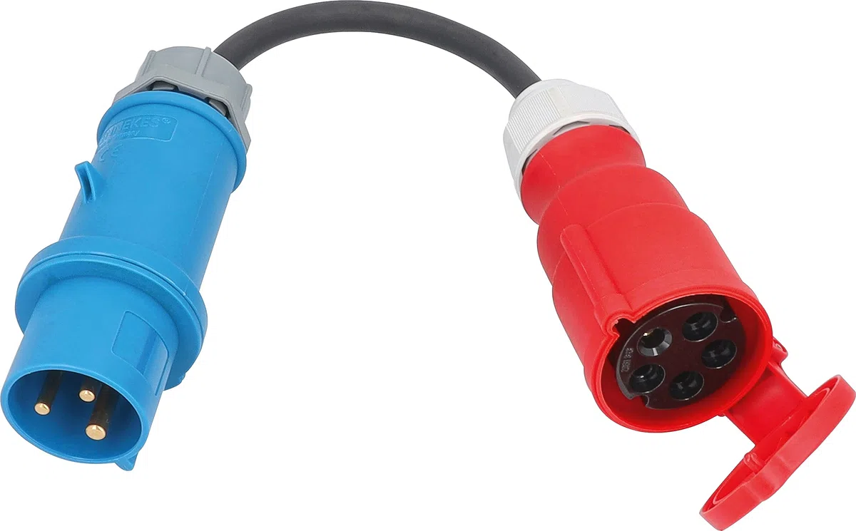 as-Schwabe - Cavo adattatore CEE 230 V, 32 A, CEE 400 V, 32 A, 5 poli, IP44