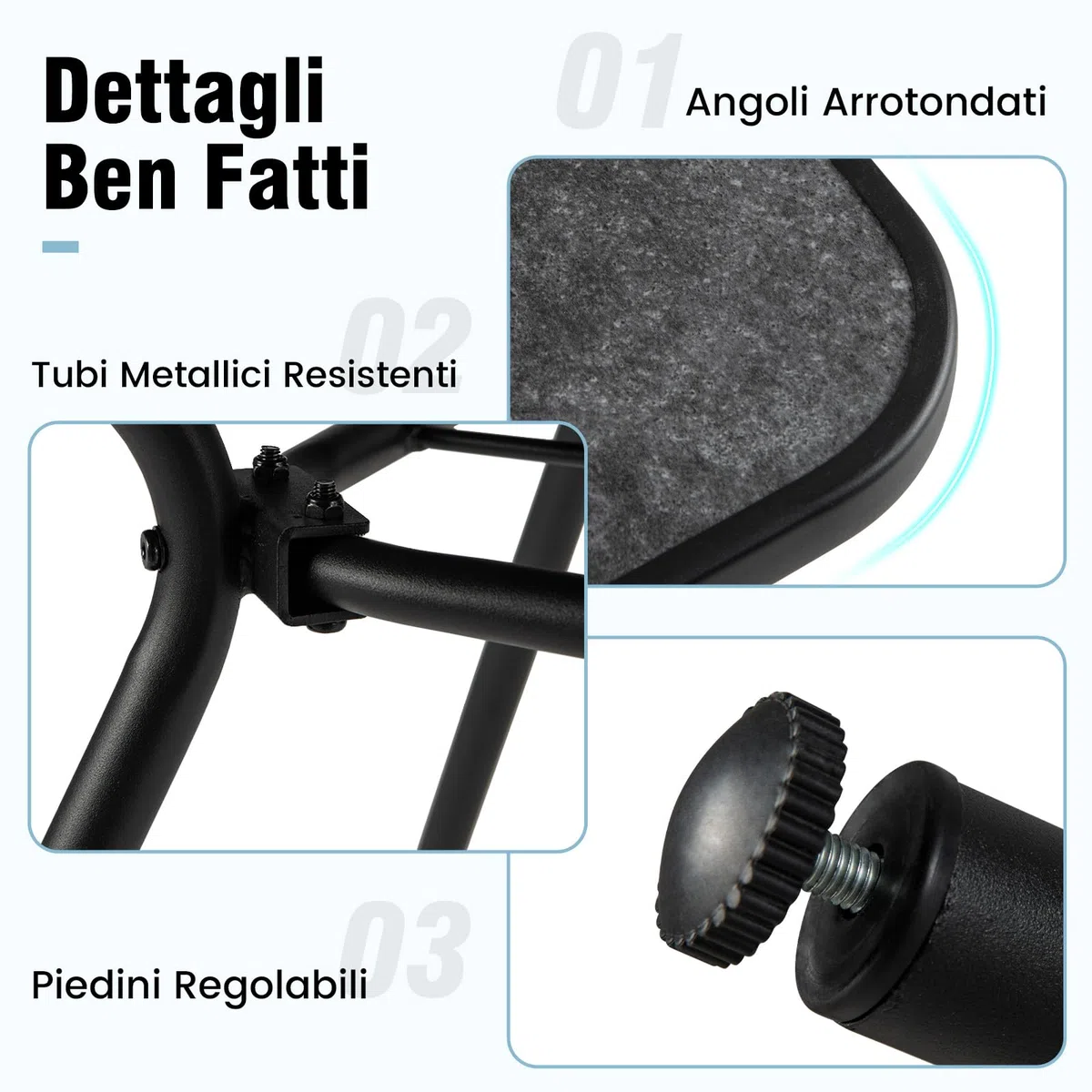 RELAX4LIFE Tavolo da Giardino 80x80x73cm SPC Metallo Foro Ombrellone φ4cm Portata 100KG