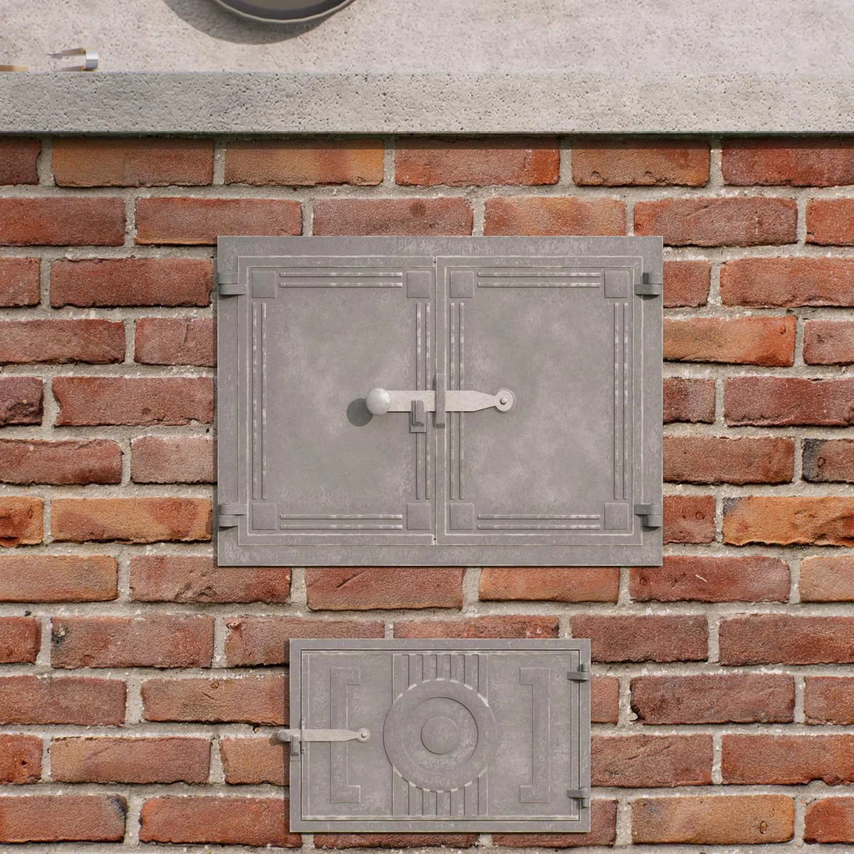 Porta per forno a legna in ghisa 48 x 33 cm per forno pizza e forno a pietra