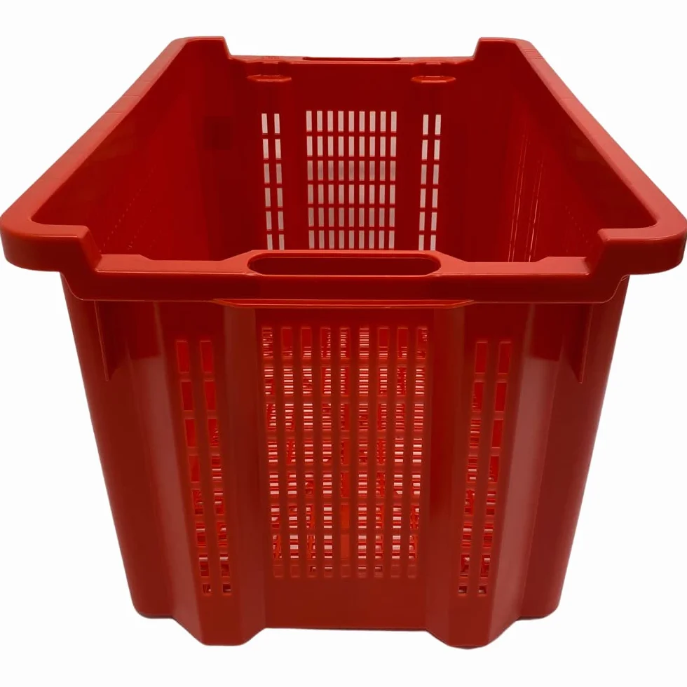 acquaverde | 10 Cassette Agricole con Fondo Traforato in Plastica 40 Litri (30 kg), Cesta per Raccolta Olive, Impilabili e Sovrapponibili, Con Manici, cm. 56x35x31