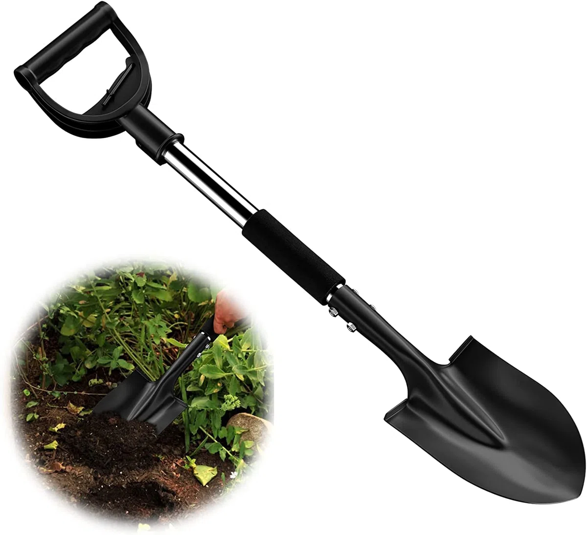 Vanga a Punta 78cm Pala Acciaio Impugnatura a D Giardinaggio Scavo Terreni duri