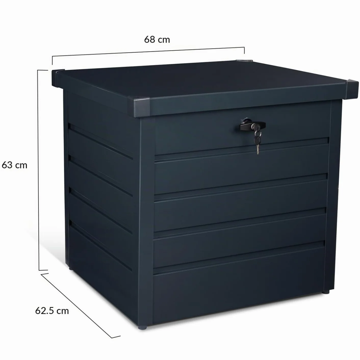 IDMarket - Baule Contenitore Metallico con Serratura Grigio Antracite per Giardino 200L
