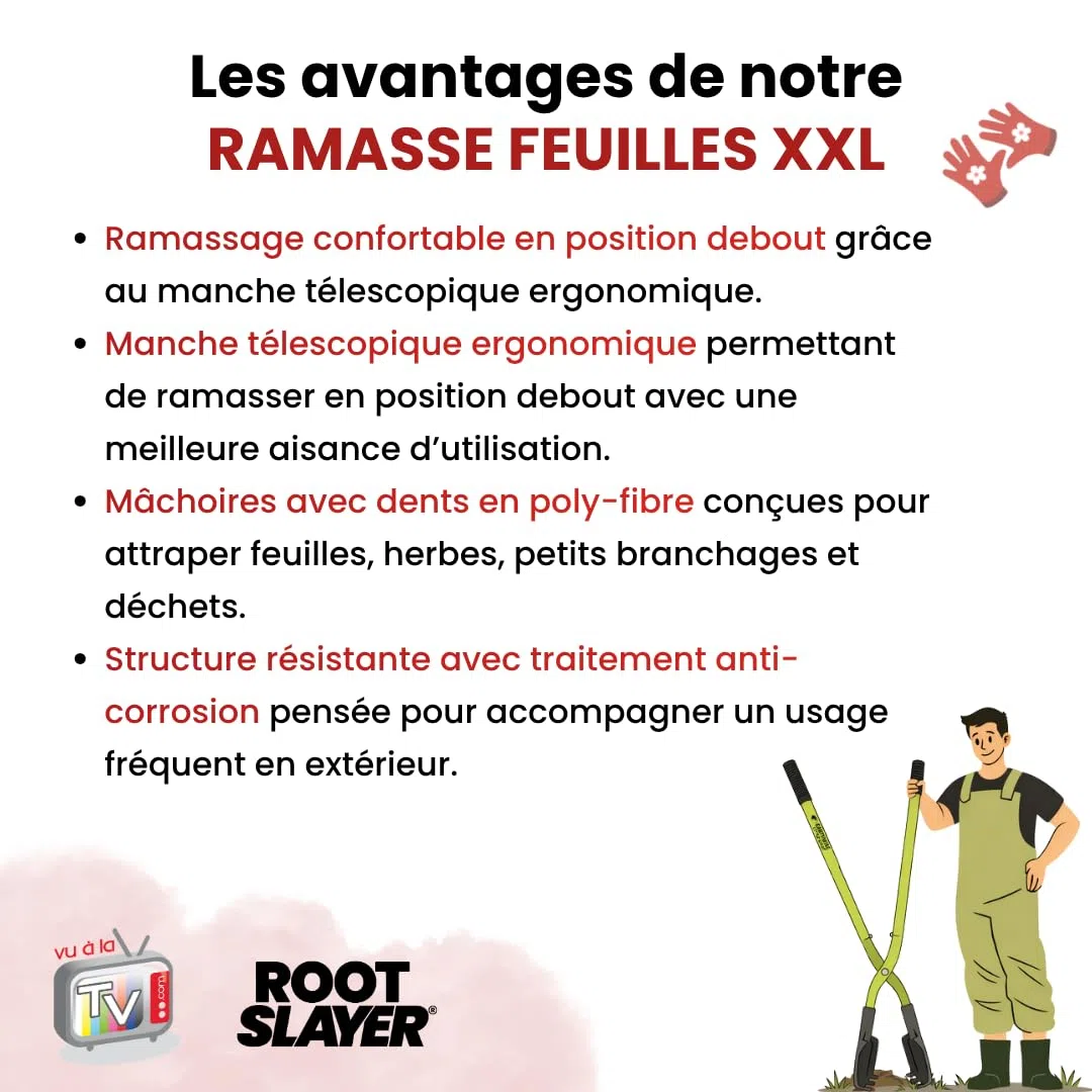 Venteo - Pinza Multifunzione Raccogli fogli XXL Rootslayer | Manico telescopico anti-corrosione e ganasce in polifibra | Pinze per raccogliere foglie, frutta e rifiuti | Utensili da giardinaggio