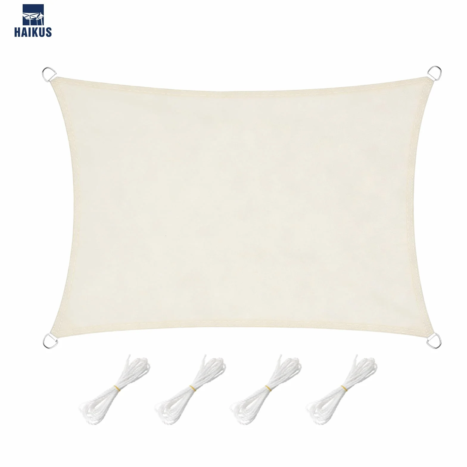 Tenda a Vela Ombreggiante Impermeabile Rettangolare 3x4 m, Protezione Raggi UV 98%, Telo Ombra 400x300, Bianca Beige