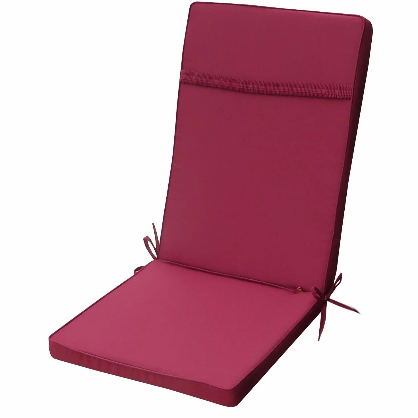 milani home - cuscino medio seduta e schienale, Sanaty, sfoderabile con lacci, poliestere, magenta, 90 x 40 x 4 cm