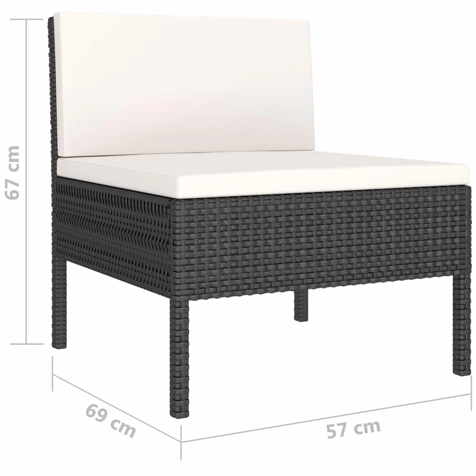 6pz Set Divano Giardino per Esterno, Divano da Esterno, Salotto da Giardino, Divano Rattan, Divani da Giardino, Set Salotto da Esterno con Cuscini in Polyrattan Nero