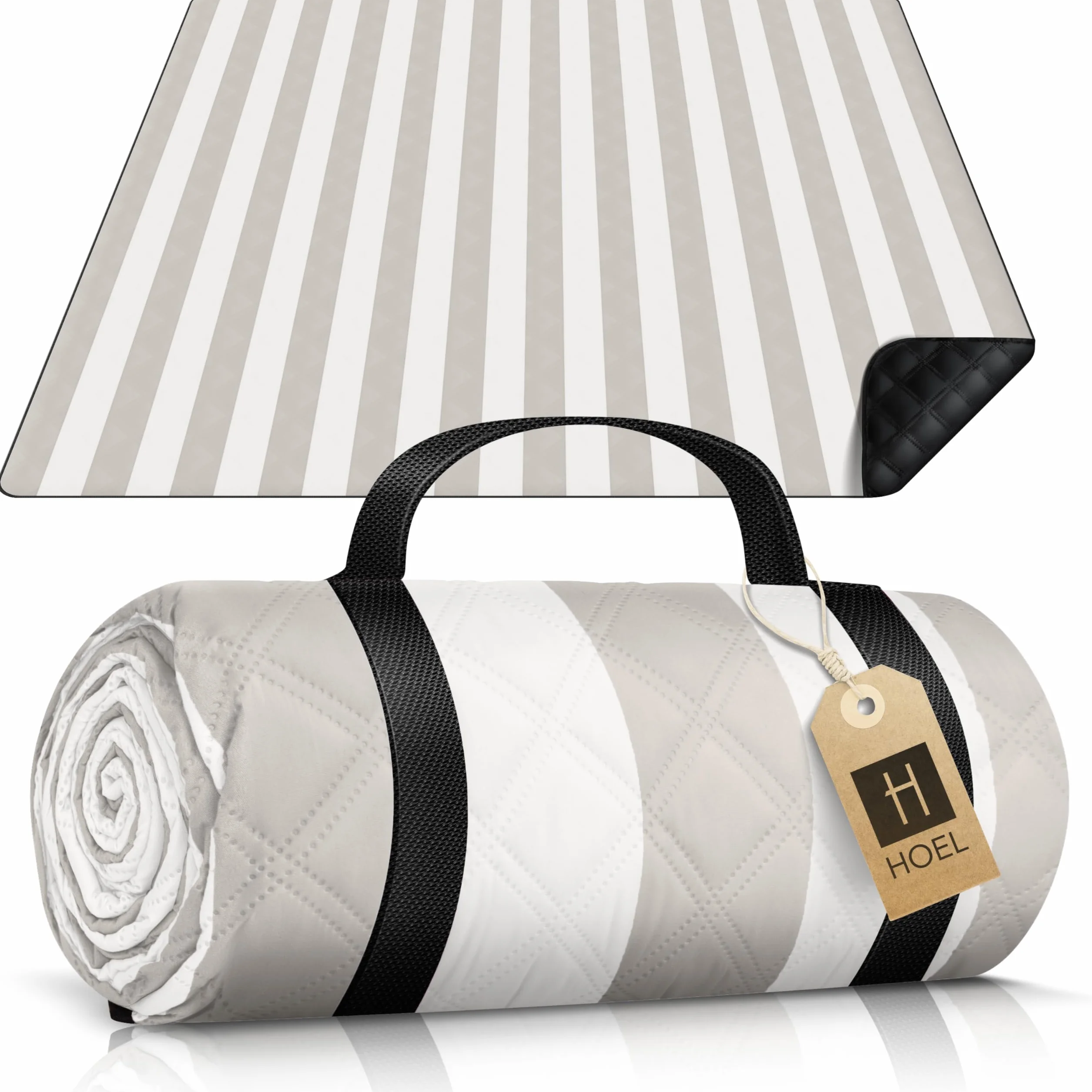 HOEL Coperta Picnic Impermeabile 200x200 cm Stuoia Mare Imbottita Telo da Spiaggia