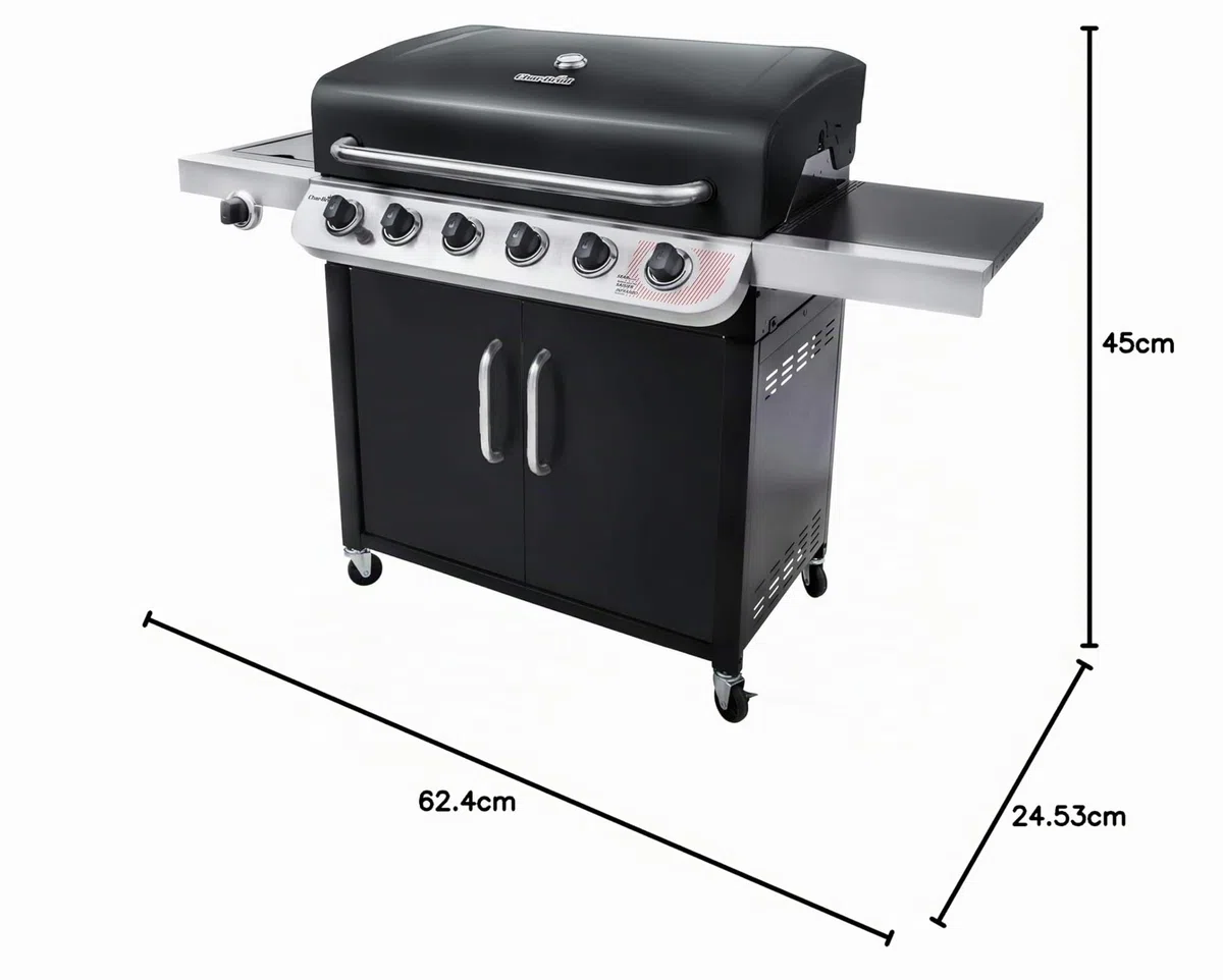 Char-Broil Convective Series 640 B XL Barbecue a gas 6 bruciatori bruciatore laterale nero