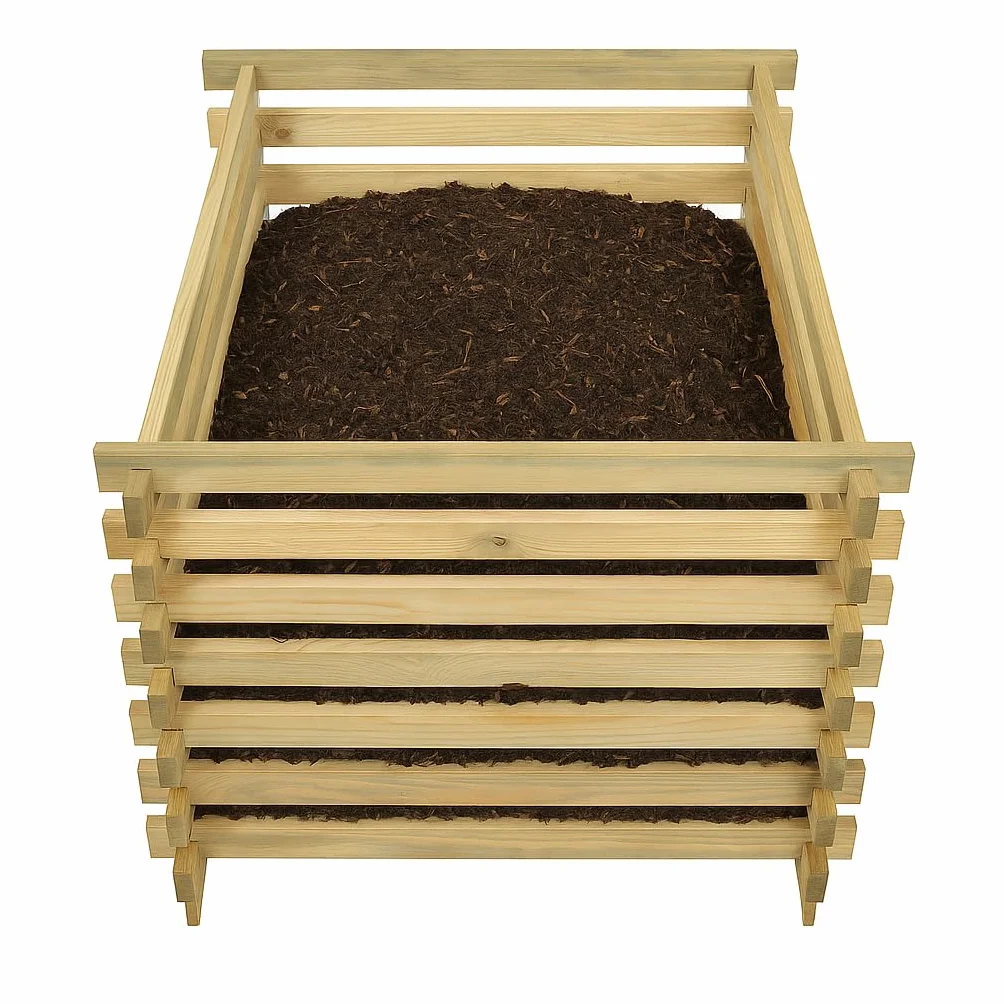 Compostiera Da Giardino In Legno 100x70x100 cm 600 L Compostiera In Assi Sistema Di Compostaggio Da Esterno Resistente Alle Intemperie