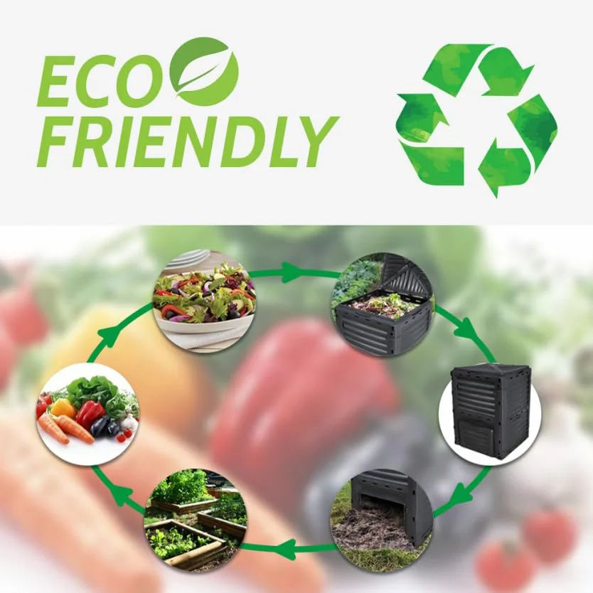 Compostiera da Giardino 300L Esterno in Plastica Humus