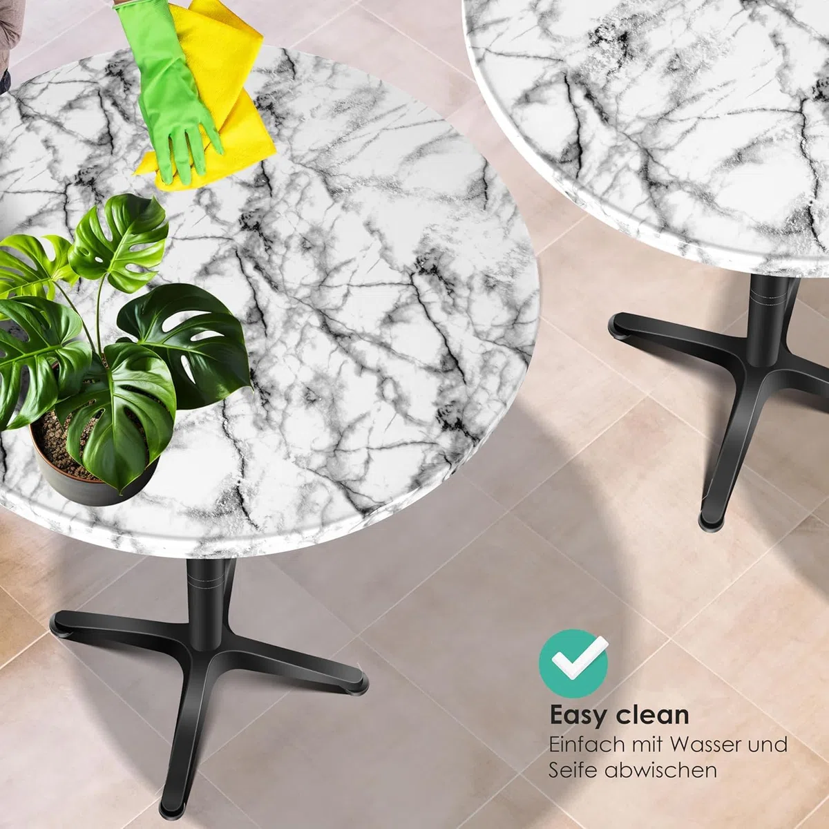 KESSER® Tavolo da bistrot 2 in 1, set da 1 pezzi, piastra in alluminio in acciaio inox, altezza 70 cm/115 cm, tavolo per feste, diametro 80 cm, per interni ed esterni, tavolo da ricevimento, tavolo