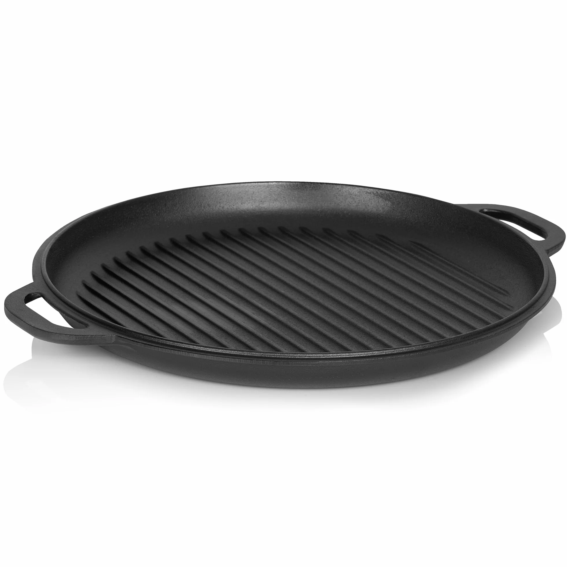 BBQ-Toro Kazan in ghisa con coperchio | 19 litri | Pentola tradizionale in ghisa | Kazan con base rotonda | Wok preseasoned | Casseruola per cucinare, brasare, friggere