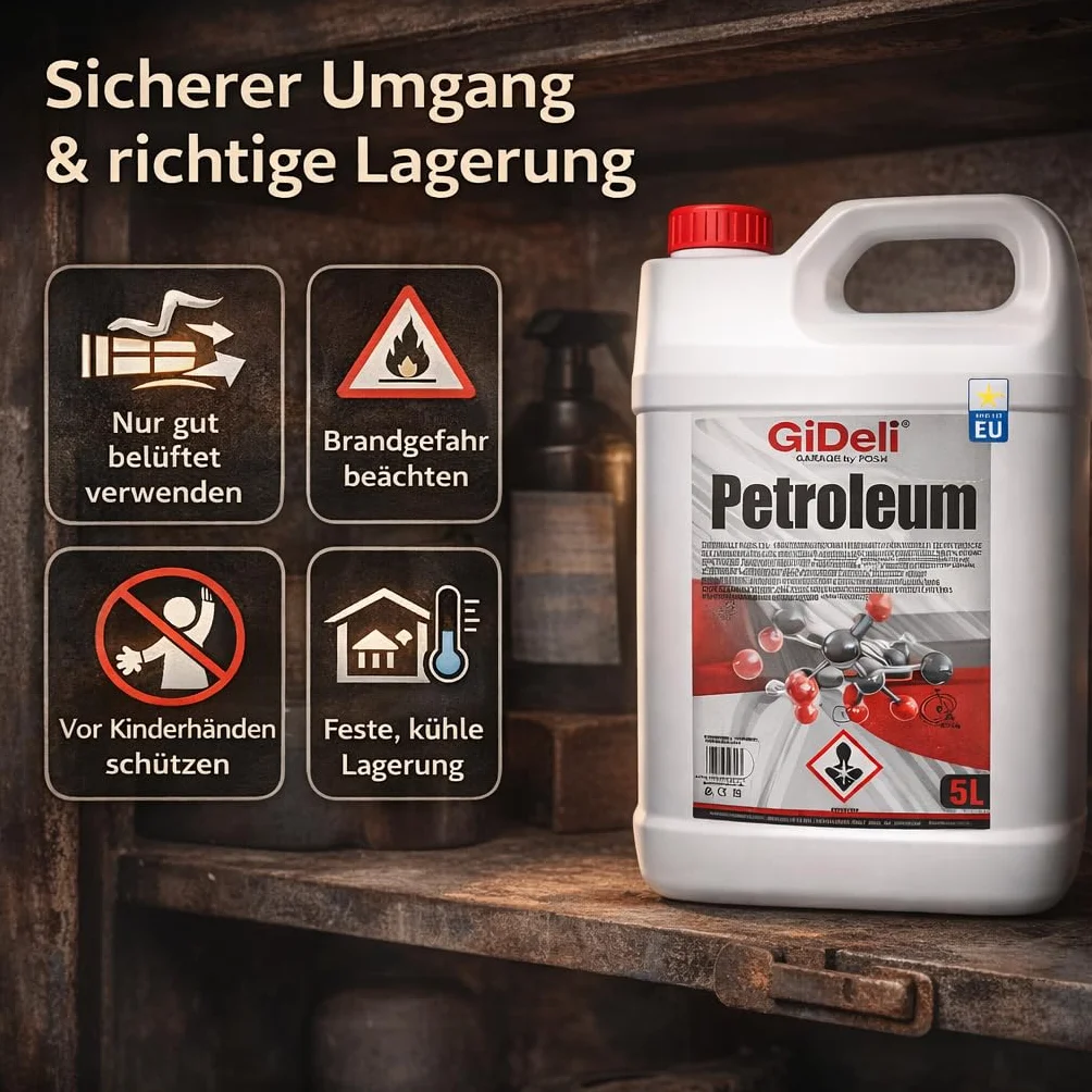 GiDeli Petroleum 5 l Olio per Lampada Inodore Alta Purezza per Lampade a Petrolio
