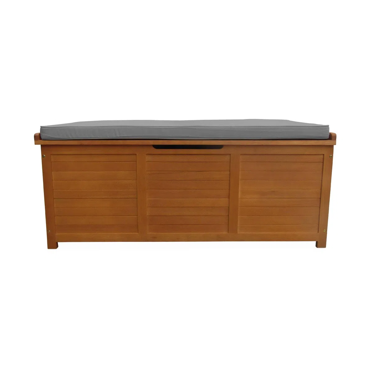 sweeek Cassapanca da Giardino in Legno 200L con martinetti Marrone Naturale - 125x60x96 cm