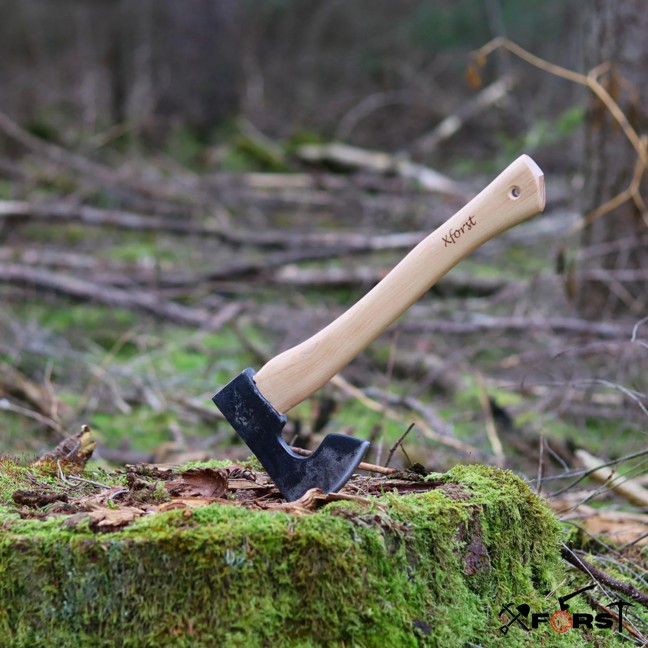 Xforst X-H6 Ascia Accetta vichinga, Ascia da sopravvivenza in acciaio al carbonio forgiato 38 cm 0,75 kg