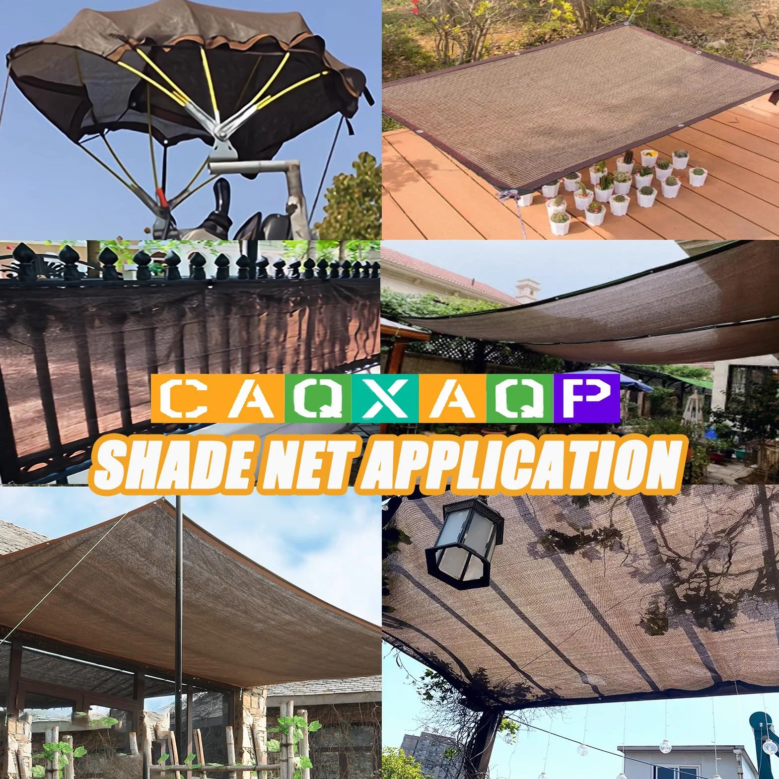 Rete Ombreggiante 3mx4m con Occhielli – 85% di Ombreggiatura – Telo Ombreggiante per Pergola, Patio, Giardino e Serra – Protezione Solare per Esterni Marrone