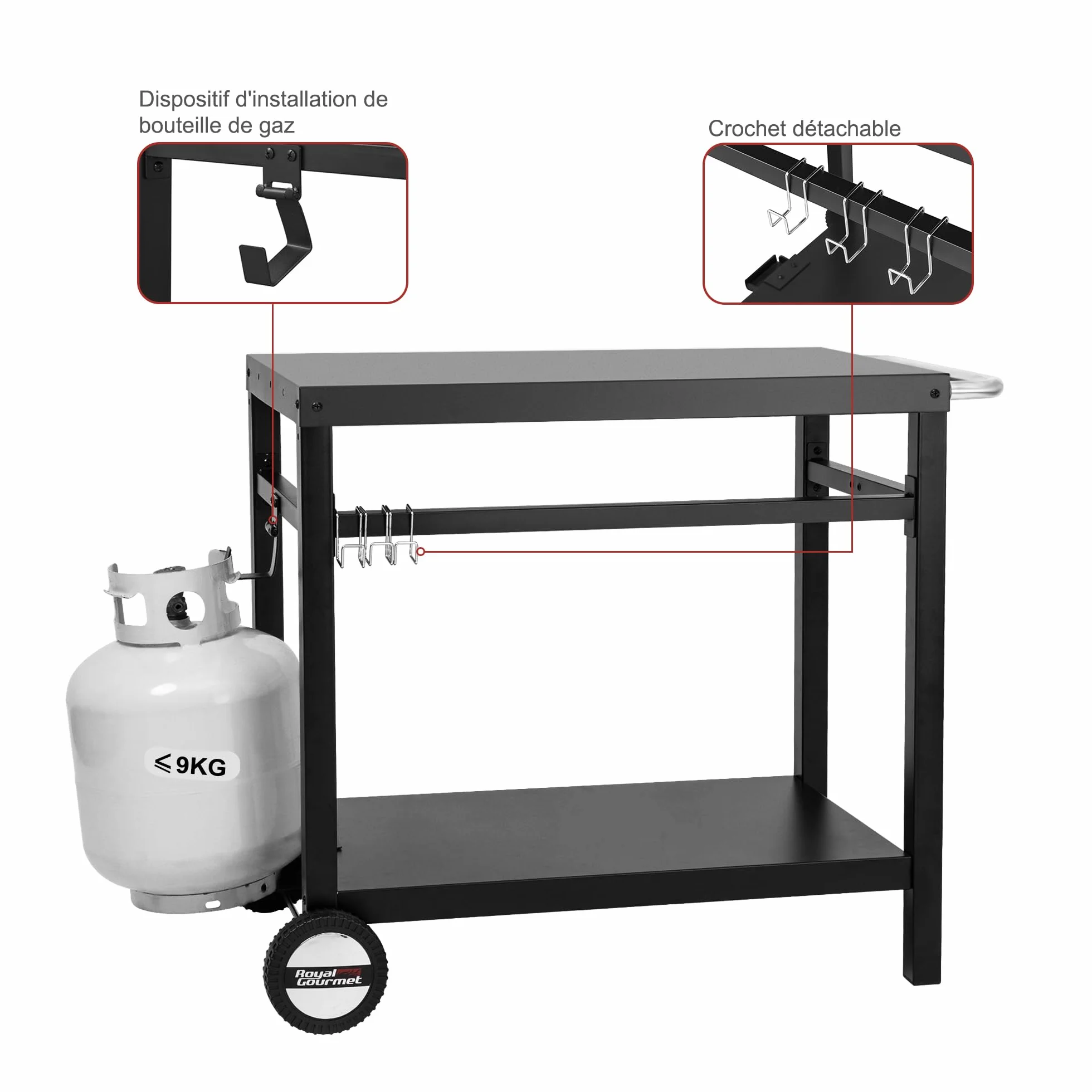 Royal Gourmet Carrello barbecue metallo 100,5 x 59 x 81 cm nero