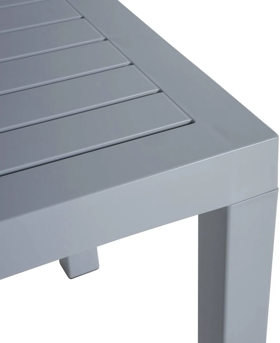 CLP Tavolo Giardino Quadrato Ocean Polipropilene Tavolino Giardino Plastica Resistente UV Grigio