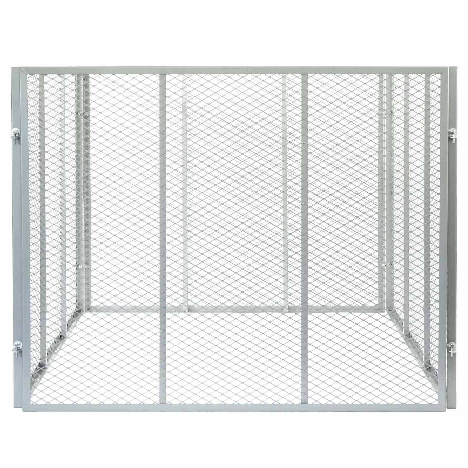 Wiltec Compostiera 100x100x80cm per 800 litri di compost con griglie di metallo per il compostaggio aperto