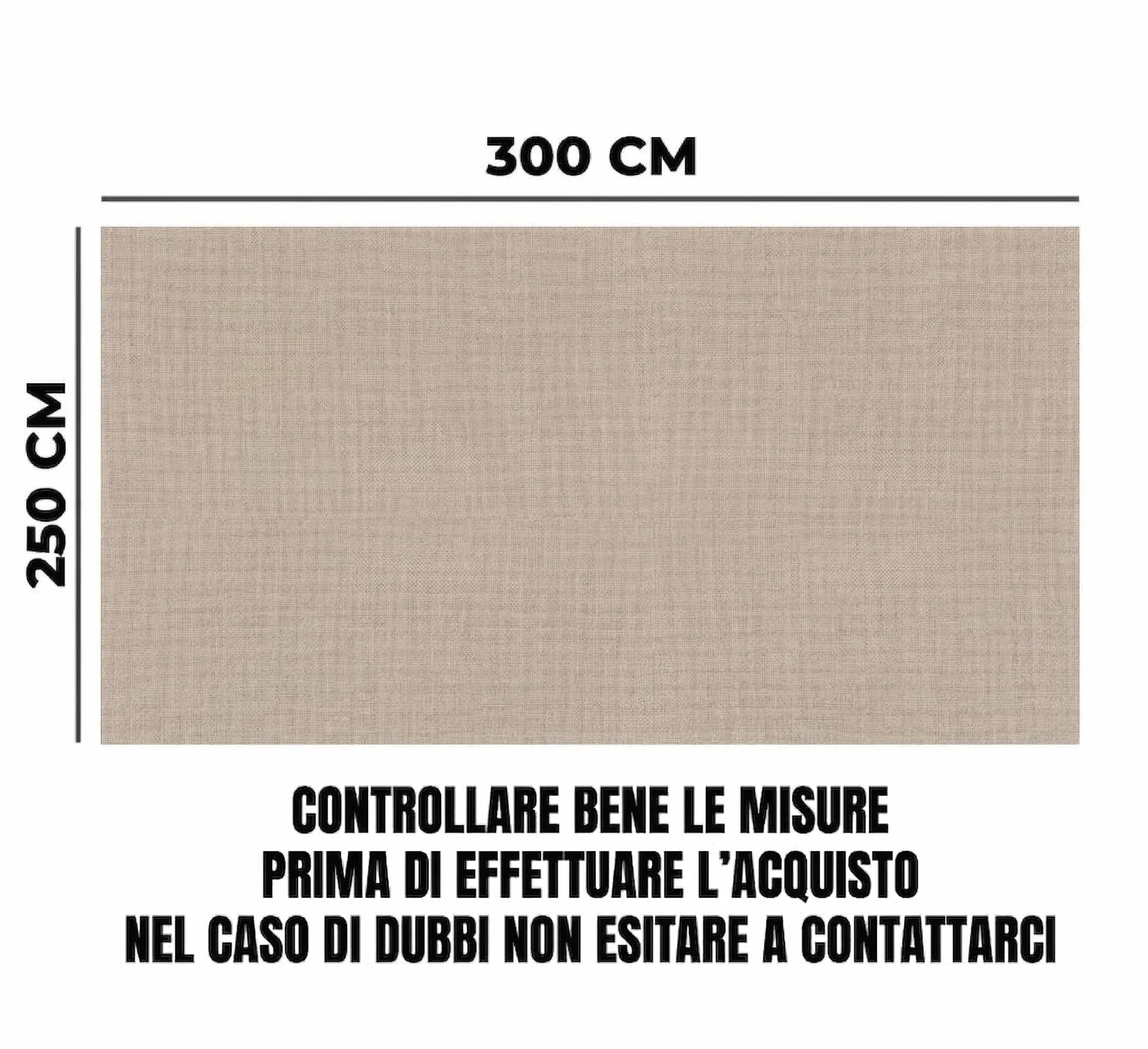 Aeffe Tenda da Sole a Caduta 300 x 250 cm Avvolgibile Estensibile Struttura Alluminio Tessuto 280gr/mq Beige