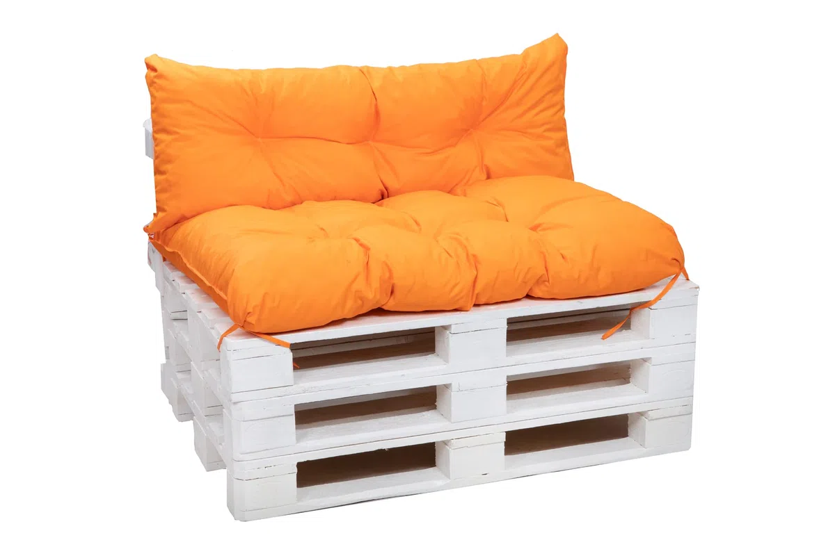 Set di cuscini per pallet, cuscini per mobili da giardino in pallet, schienale e cuscino da giardino, diversi colori e dimensioni (arancione, set da 120 x 60 cm + 120 x 40 cuscini per