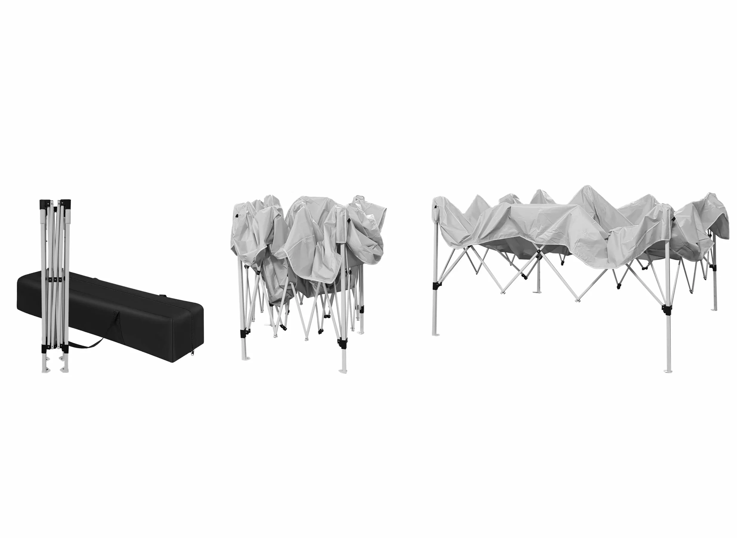 Gazebo Pieghevole Impermeabile 3x3 in Acciaio con 3 Pareti Laterali, Poliestere 160 gr/mq