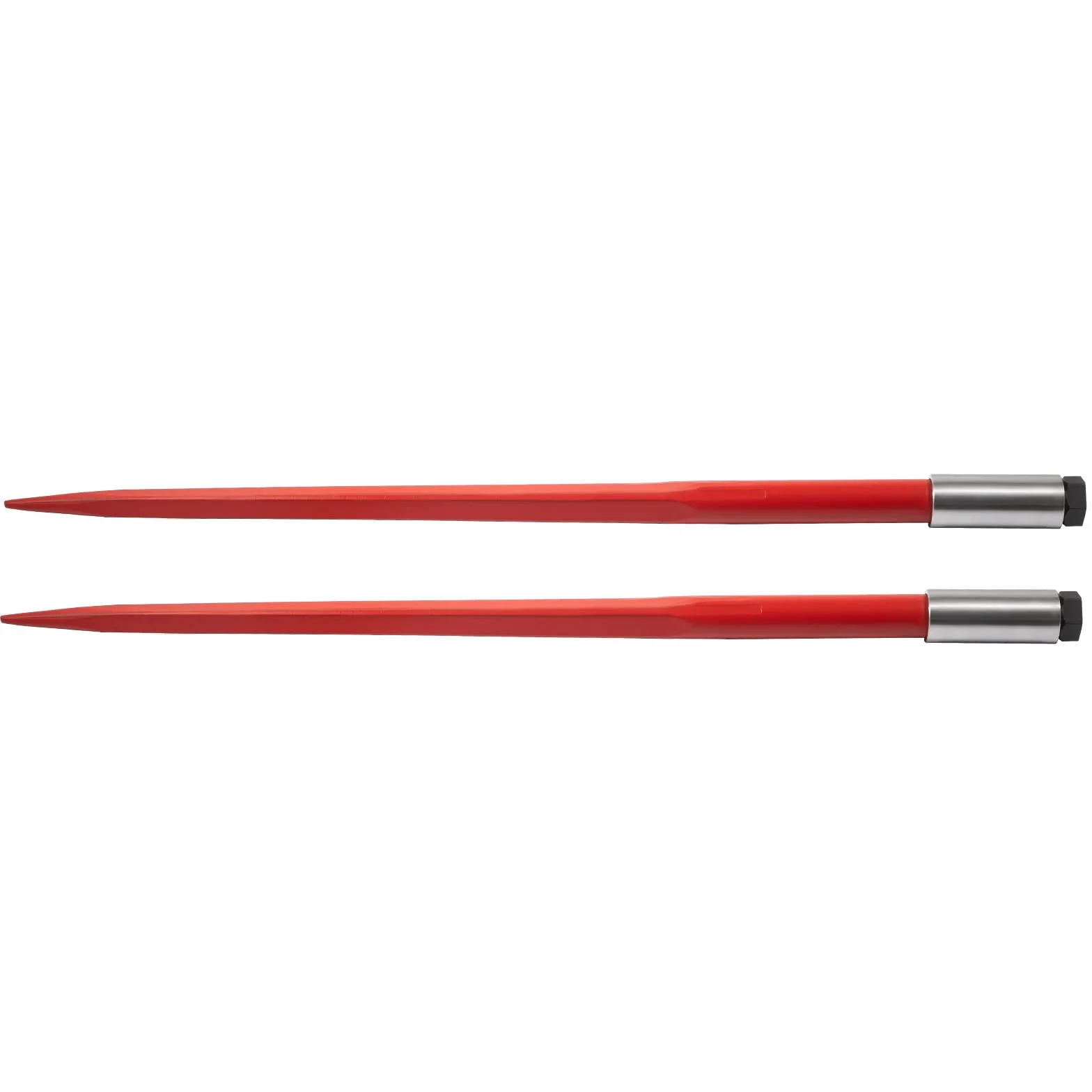 VEVOR Coppia lancia per fieno 43" lancia per balle, capacità 3000 libbre, punta per balle ad attacco rapido lancia quadrata per balle di fieno 1 3/4", forche per balle rivestite di rosso