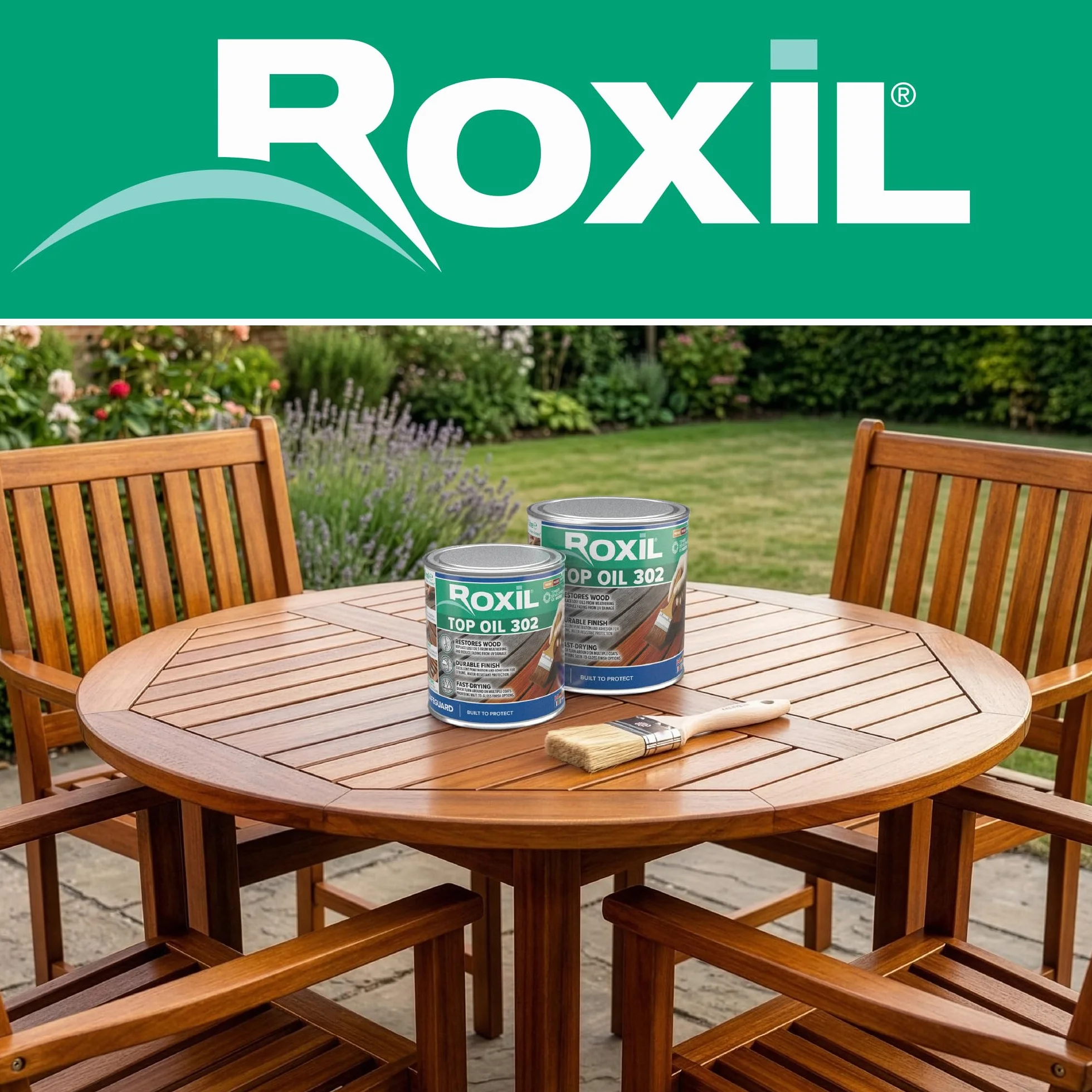 Roxil Olio Impermeabilizzante per Legno Esterno 1L Finitura Opaca Asciugatura Rapida