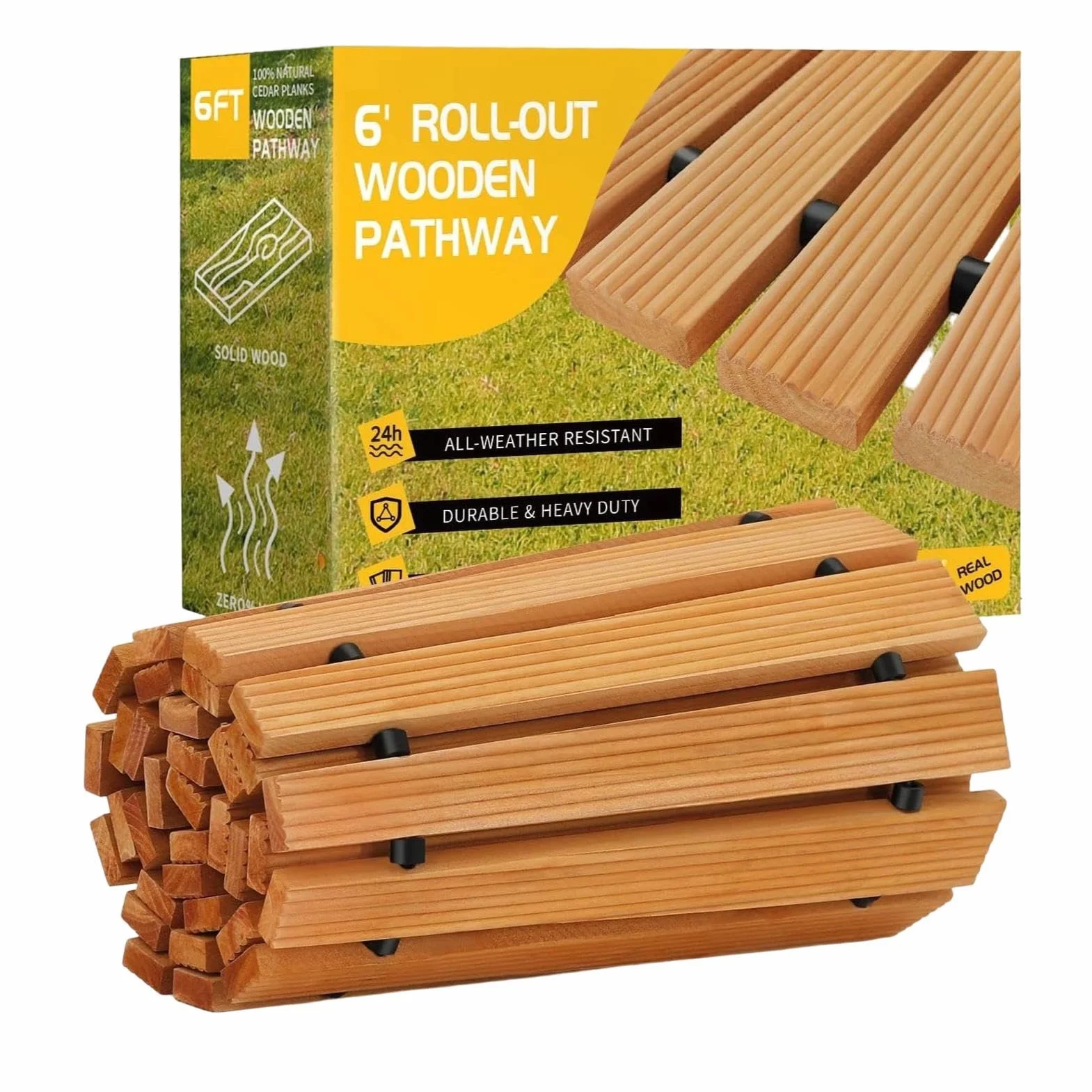 Passerella in legno, resistente alle intemperie, antiscivolo, per esterni, per cortile, campeggio, patio, ingresso, piscina, giardino, casa, giardinieri, paesaggisti
