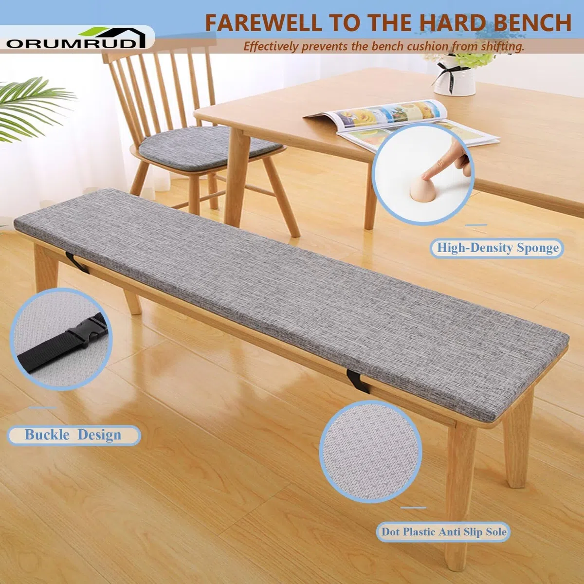 Cuscino Per Panchina,Cuscino Per Panca Da Giardino,Cuscini Da Esterno-Design Della Cerniera,Doppio Antiscivolo Per Mobili Da Giardino(Grigio Caldo,130x45x5cm)