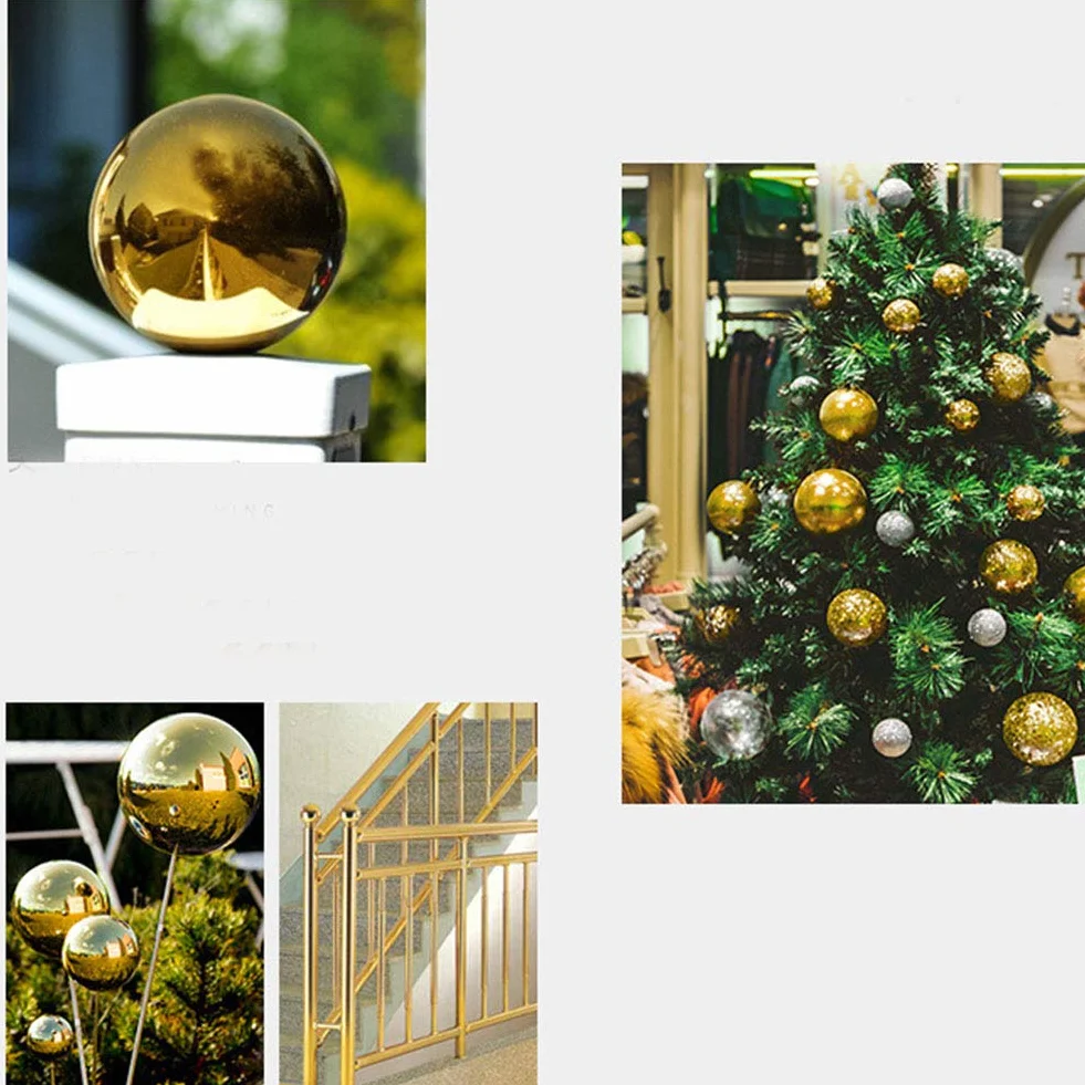Sfera decorativa da giardino in acciaio inox 6 pezzi 50-150 mm lucidata a specchio dorata