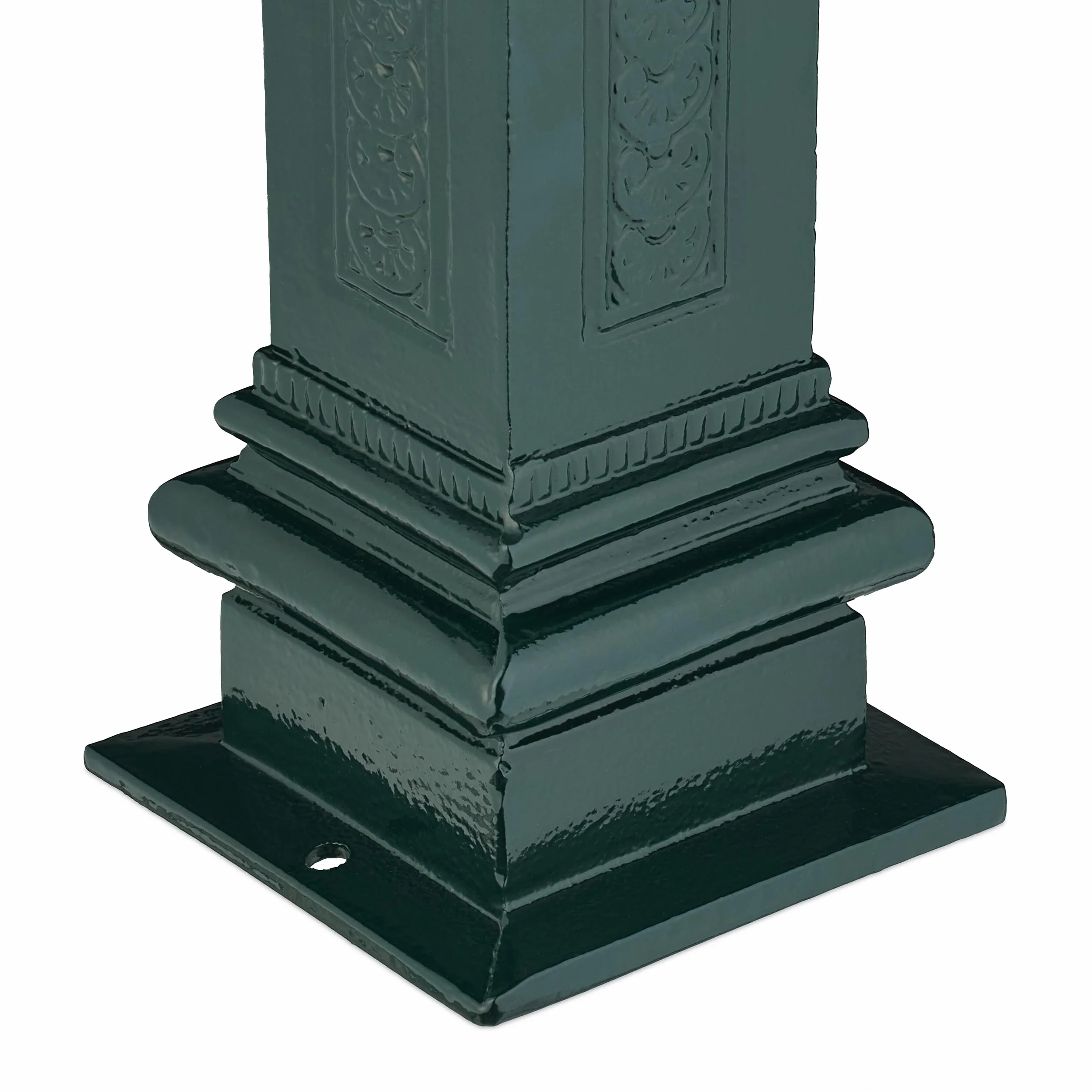 Relaxdays Fontana da Giardino in Stile Antico, Fontanella a Colonna con Rubinetto Acqua, HLP: 47x14x18,5 cm, Verde Scuro