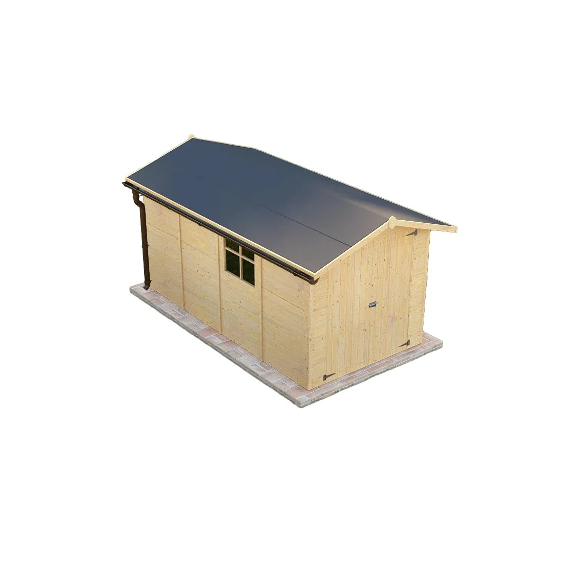 Casetta da giardino in legno per esterno 2Mq 200x400 20mm MADE IN ITALY mod. SONDRIO (Con Grondaia, Kit 2 Finestre Apribili)