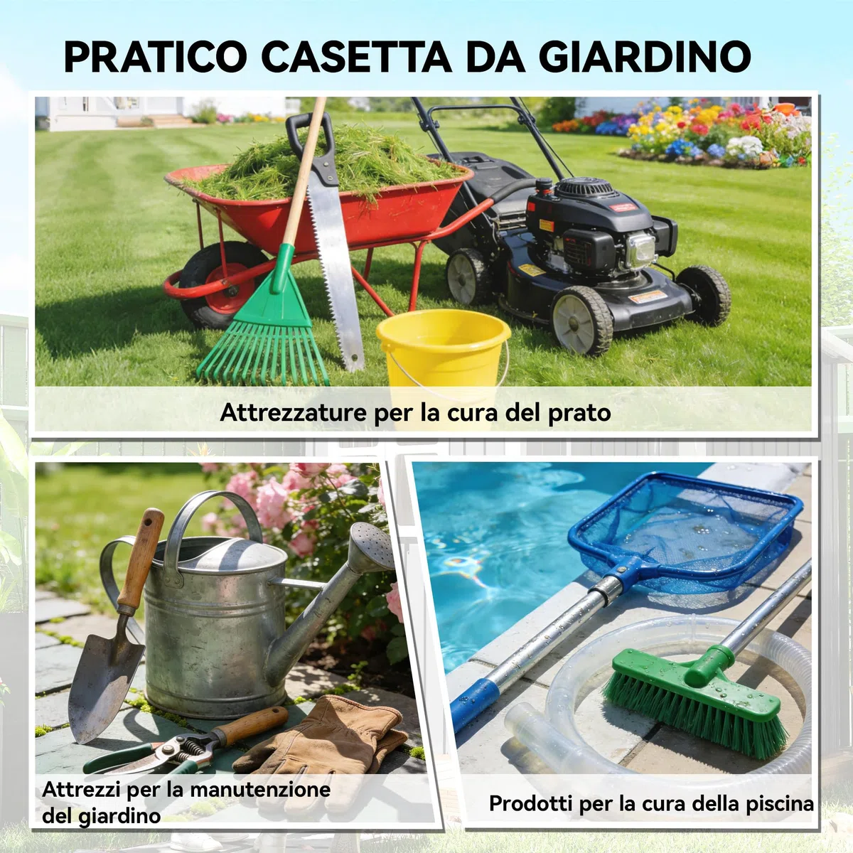 Outsunny Casetta da Giardino 1.37m² in Acciaio Zincato con Prese d'Aria, Capanno da Giardino con Porta Bloccabile, Tetto Inclinato, Guanti, Capanno Attrezzi da Esterno, 163x90x179 cm, Grigio Scuro