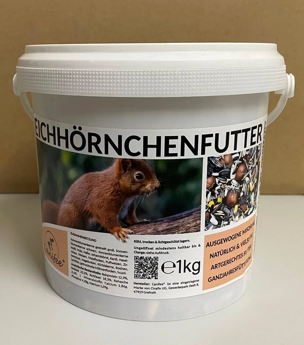 Cibo per scoiattoli 2,2 kg, miscela naturale e completa per tutto l’anno con extra porzione di nocciole – adatto anche per scoiattoli striati