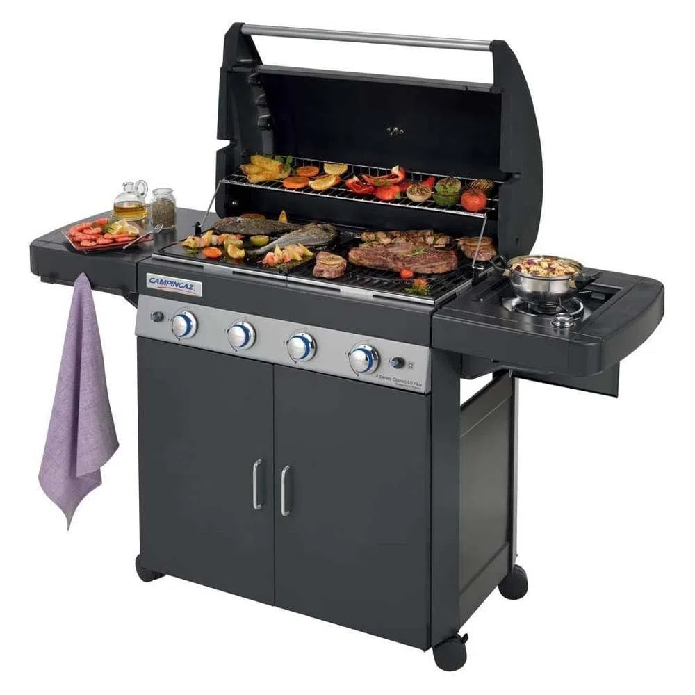 Campingaz griglia a gas Serie 4 Classic LS Plus, nero, 160 x 60 x 116 cm