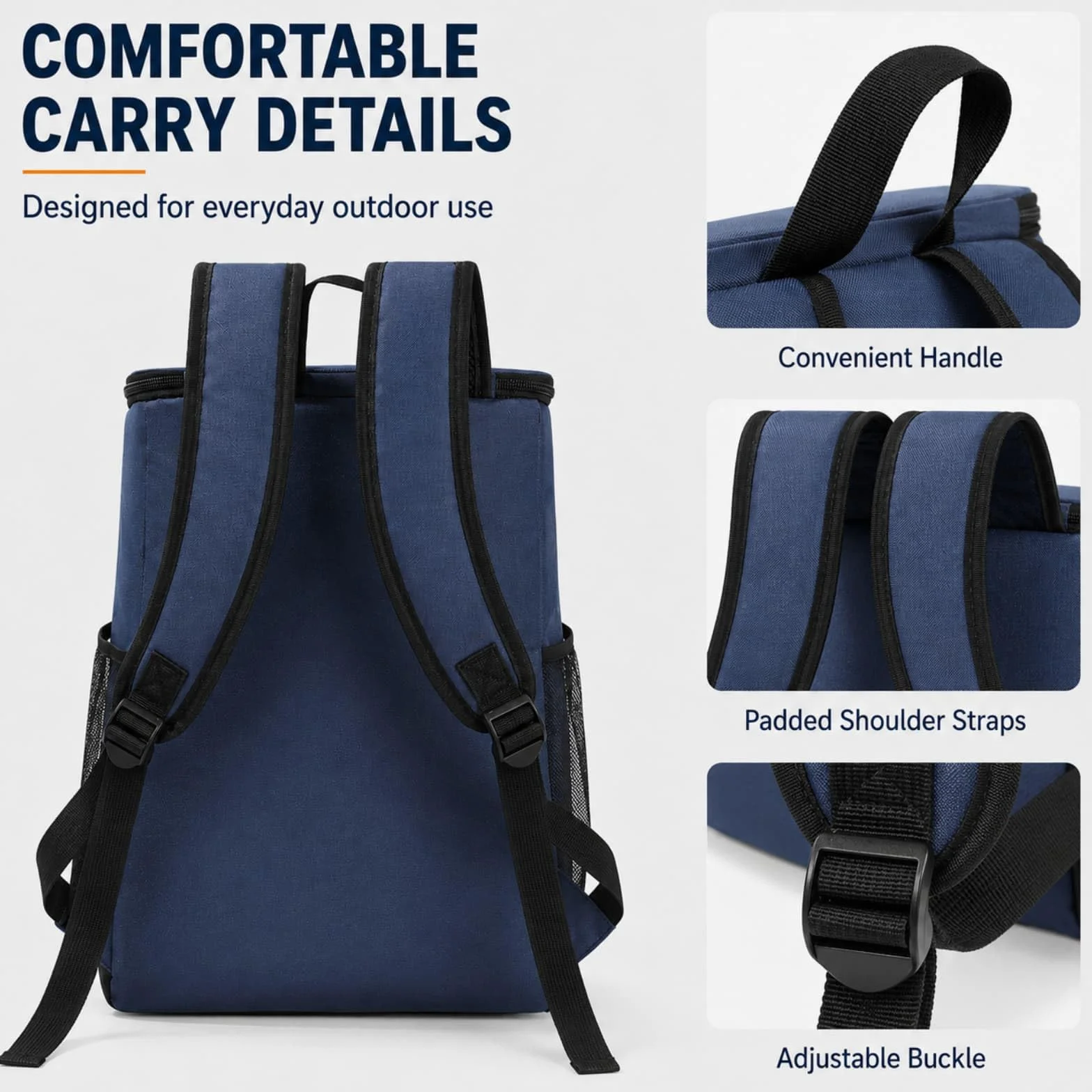 Surwin Zaino Frigo Termico,Zaino Termica Porta Pranzo Borsa Frigo Impermeabile Portatile Grande Capacità 20L Borsa da Picnic Resistente Leggero per Uomo Donna, Campeggio (Nero,40x28x18cm)