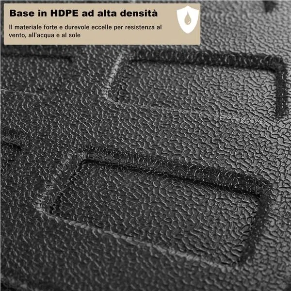 Yaheetech Base per Ombrellone Set 4 Pezzi Riempibile con Sabbia o Acqua 52L in HDPE per Esterno Giardino Veranda Nero