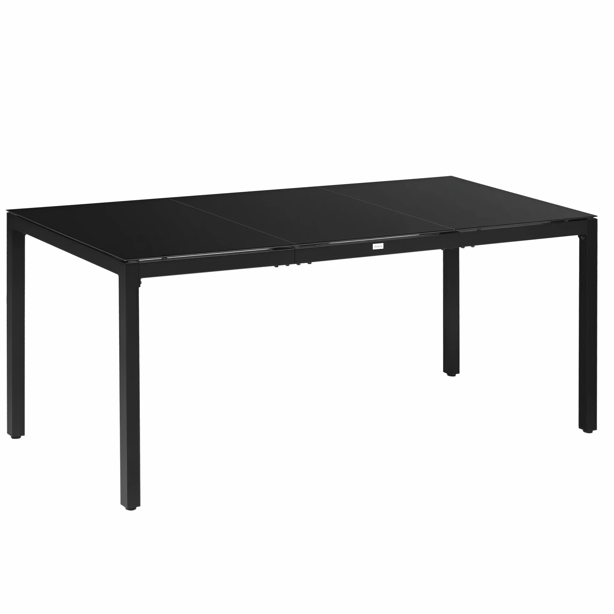 Outsunny Tavolo da Giardino Rettangolare per 8 Persone in Alluminio e Vetro Temperato, 180x80x72cm, Nero