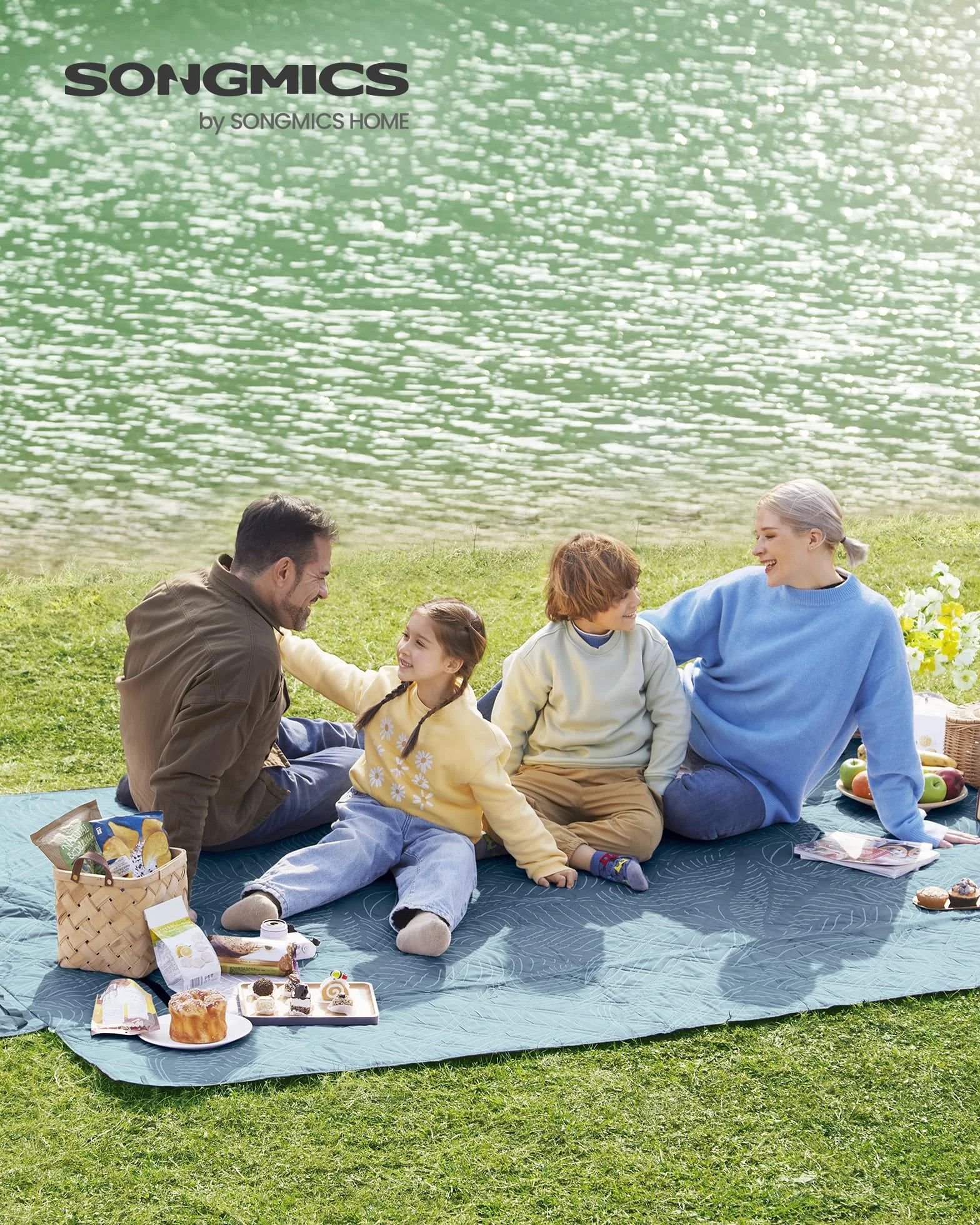 SONGMICS Coperta Picnic 300x200 cm Impermeabile Lavabile Pieghevole GCM310Q03