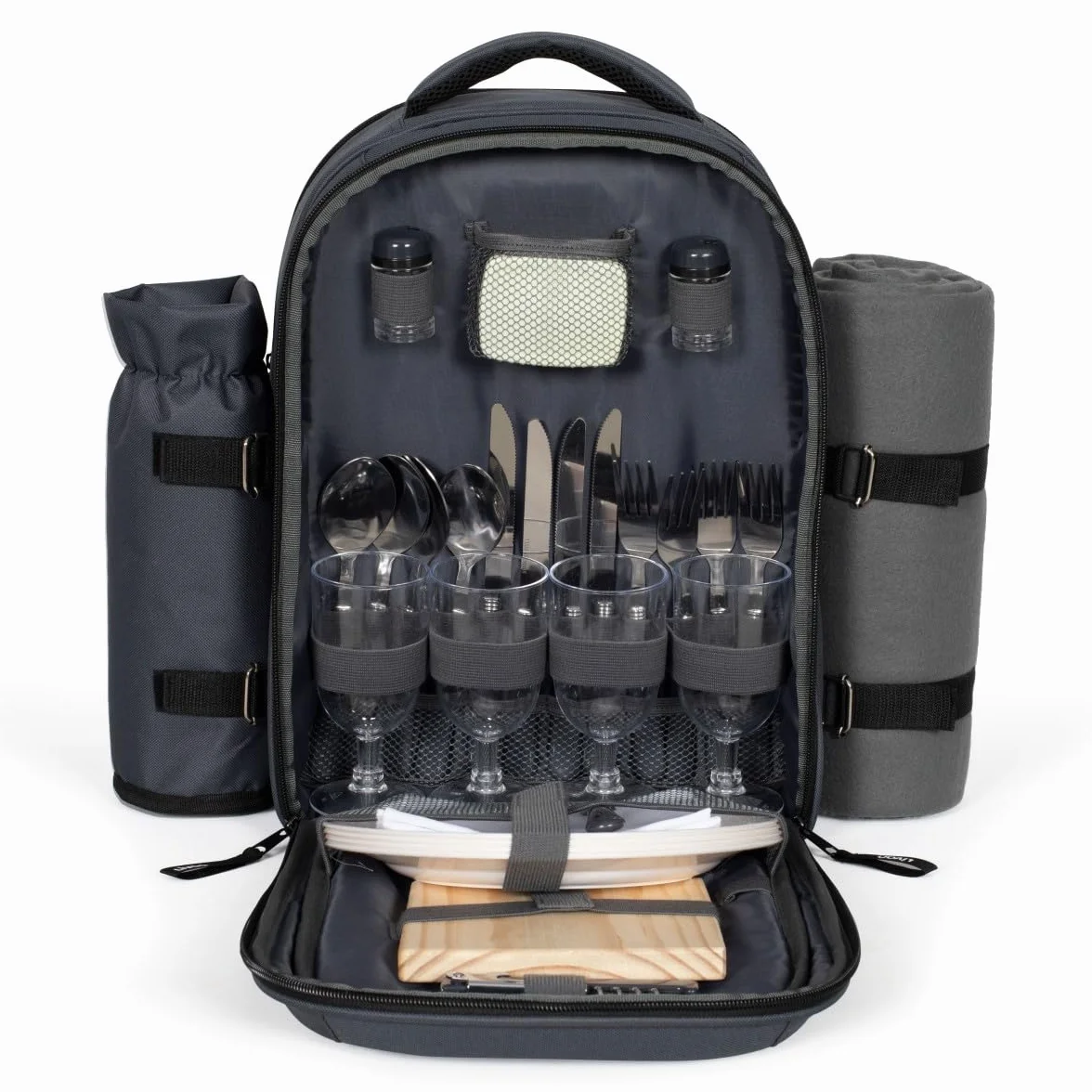 Livoo – Zaino Picnic 4 Persone SEP149 – 11L, 600D, Coperta Picnic Inclusa, 30 Accessori
