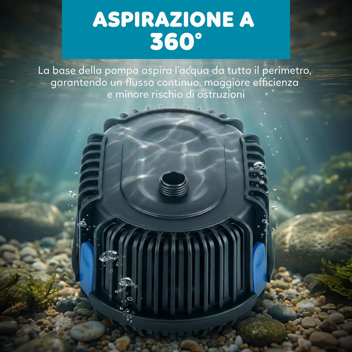 AQPOND SkyFlow Pompa per Laghetto e Fontana 2000 L/H Sommergibile