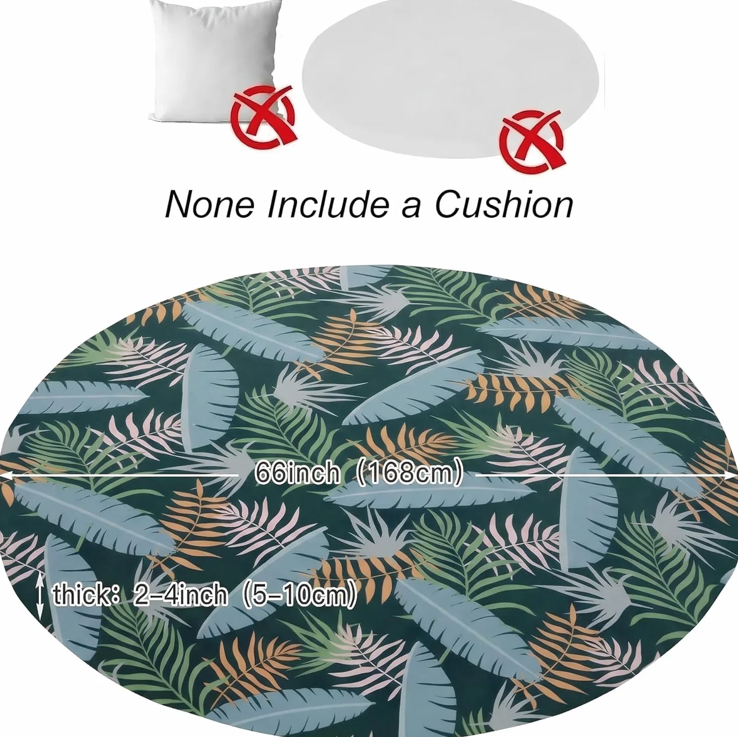 Fodera di ricambio per cuscino lettino da esterno 168 cm con fascia elastica Foresta Verde