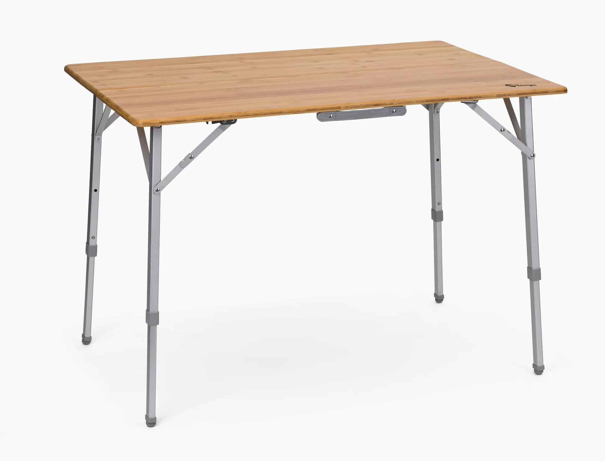 Berger Tavolo Pieghevole Da Esterno in Bambù - Tavolo Da Campeggio Pieghevole con Gambe Regolabili in Altezza, Tavolo Legno da Campeggio Salvaspazio, Superficie 100x72 cm, Altezza 49-70 cm, 9,5 kg