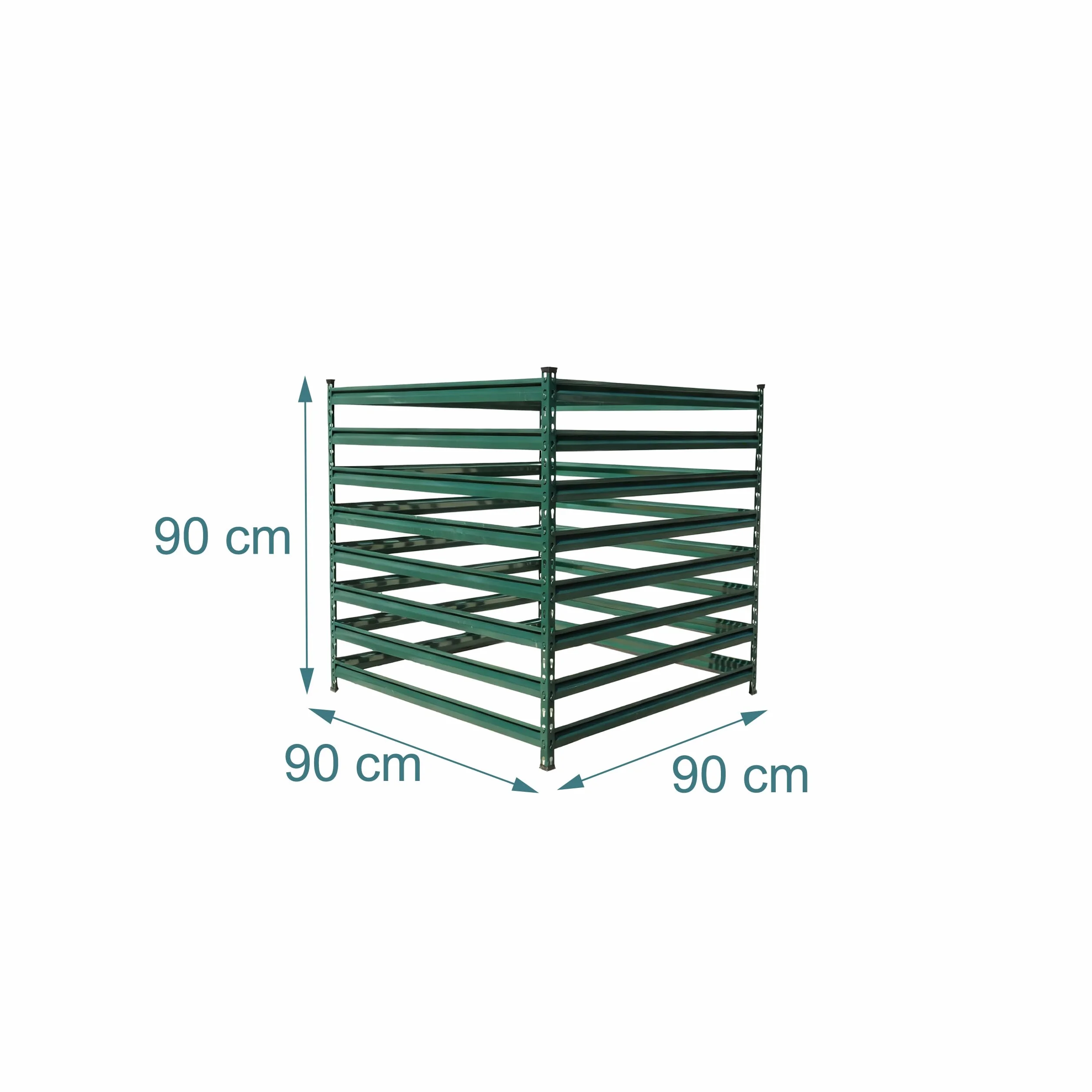 Relaxdays compostiera Acciaio zincato 90x90x90 cm 729 l Verde