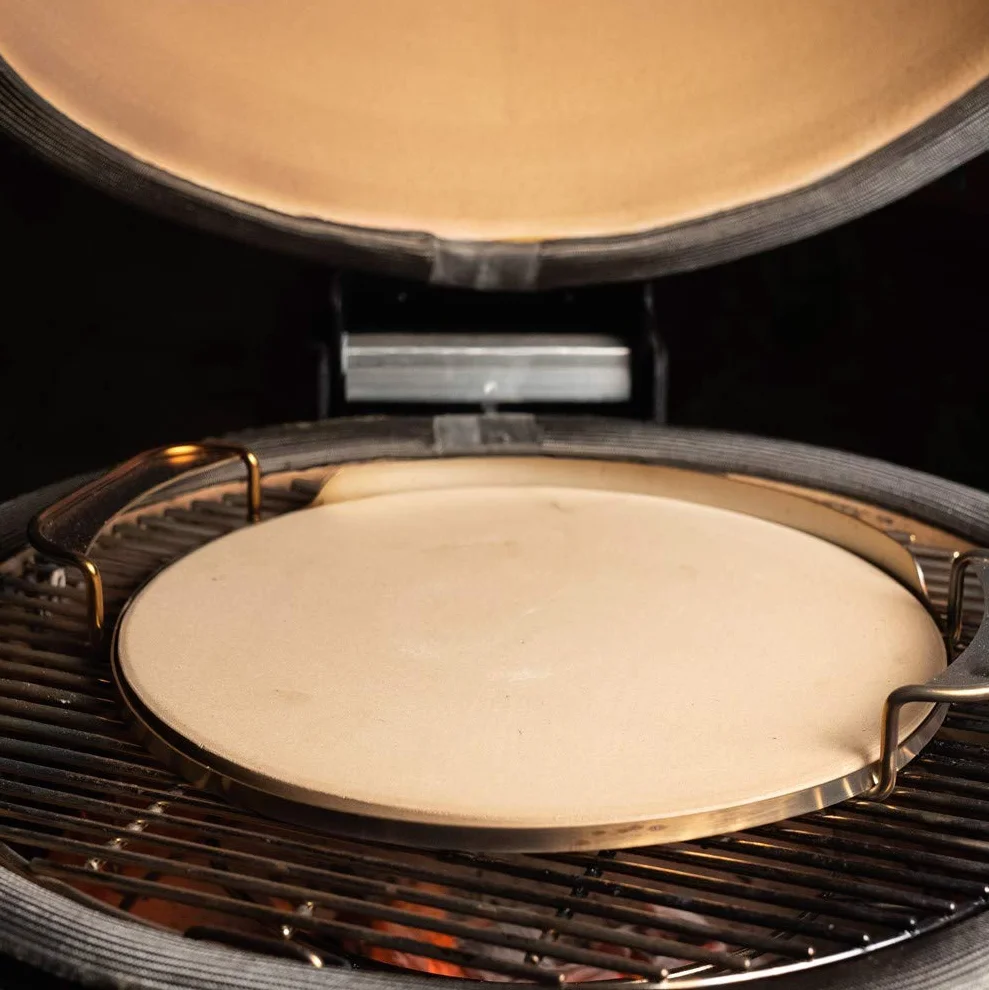 Pietra per Pizza Onlyfire φ33,52cm con Staffa Maniglia per Forno Pizza Grill Gas Griglia Carbone Kamado