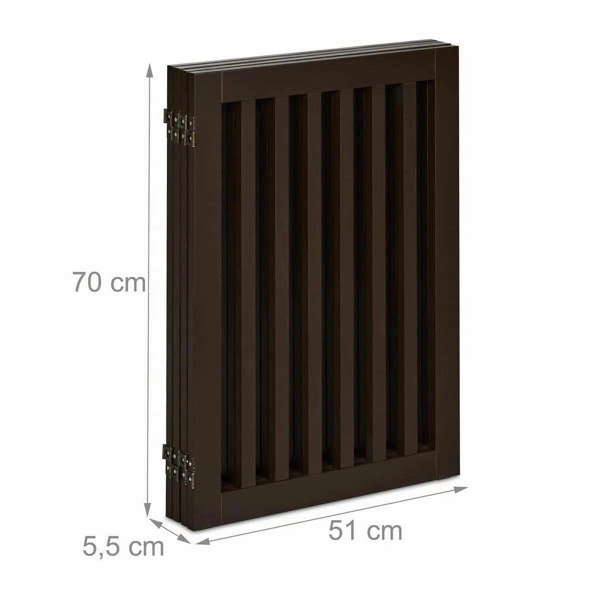Relaxdays Cancelletto per Animali, Barriera per Cani e Gatti, Recinzione Scale, Cancellino HxL: 70 x 154 cm, Marrone